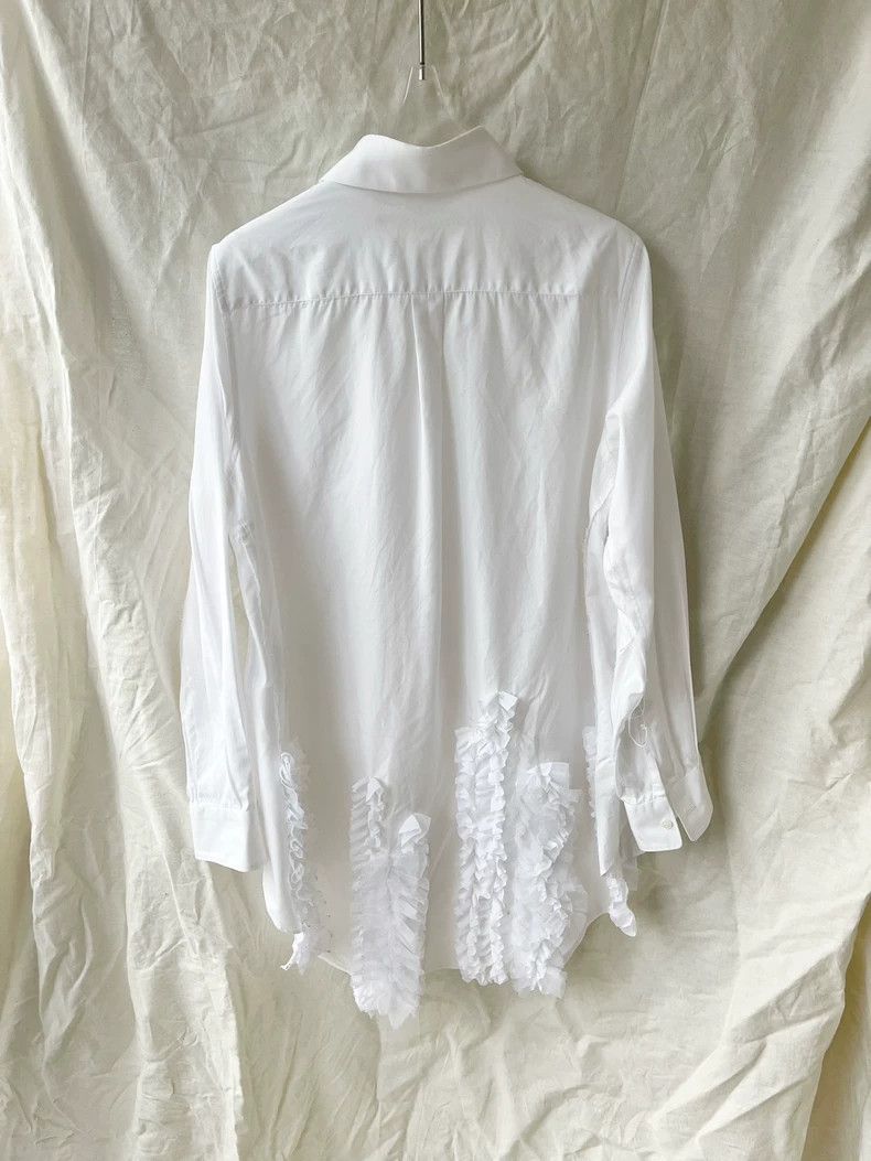Comme des Garcons Comme Des Garcons Long Sleeve Pointed Collar Shirt Top wit Size S / US 4 / IT 40 - 6 Thumbnail
