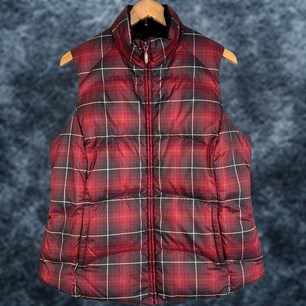 Eddie Bauer Eddie Bauer Puffer Vest Womens 1X Red Black Plaid Down Full Zip Vest Size XL / US 12-14 / IT 48-50 - 1 Thumbnail