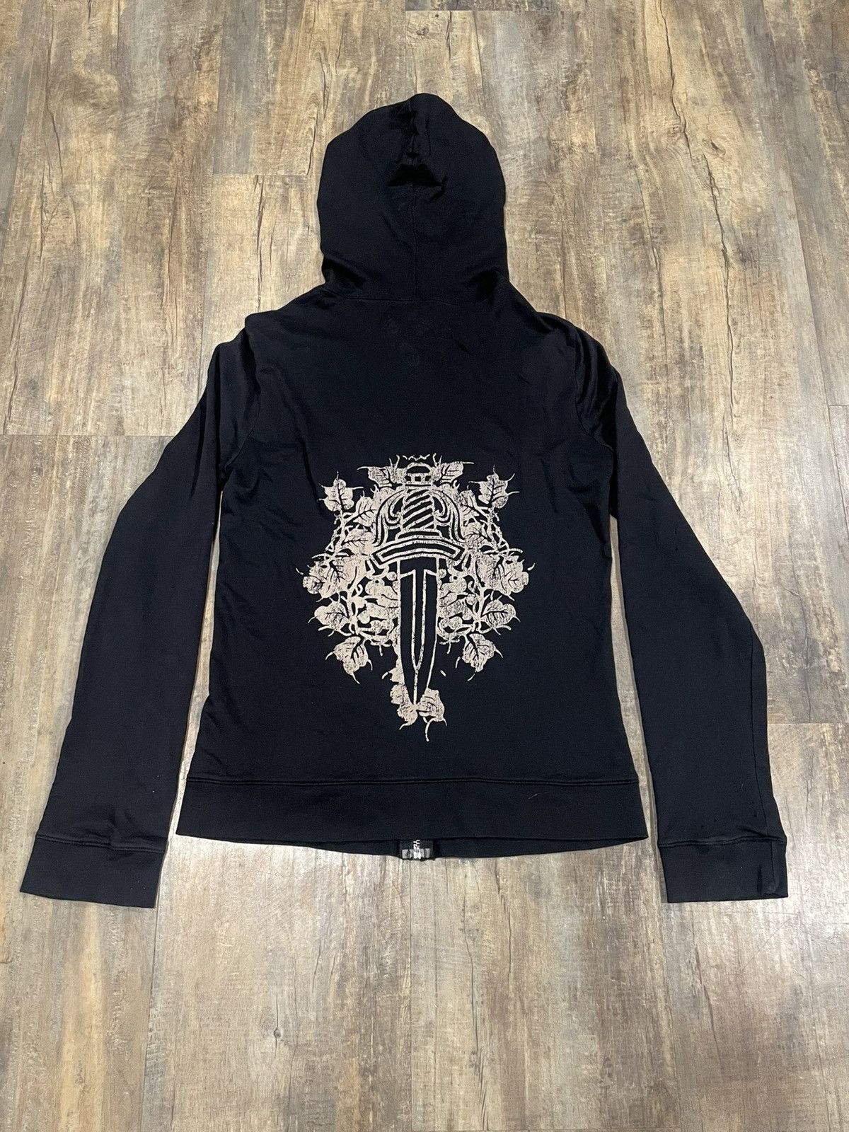 トップス Chrome Hearts Logo Dagger Zip Hoodie XS Chrome Hearts Dagger Zip Up Hoodie Black | Grailed