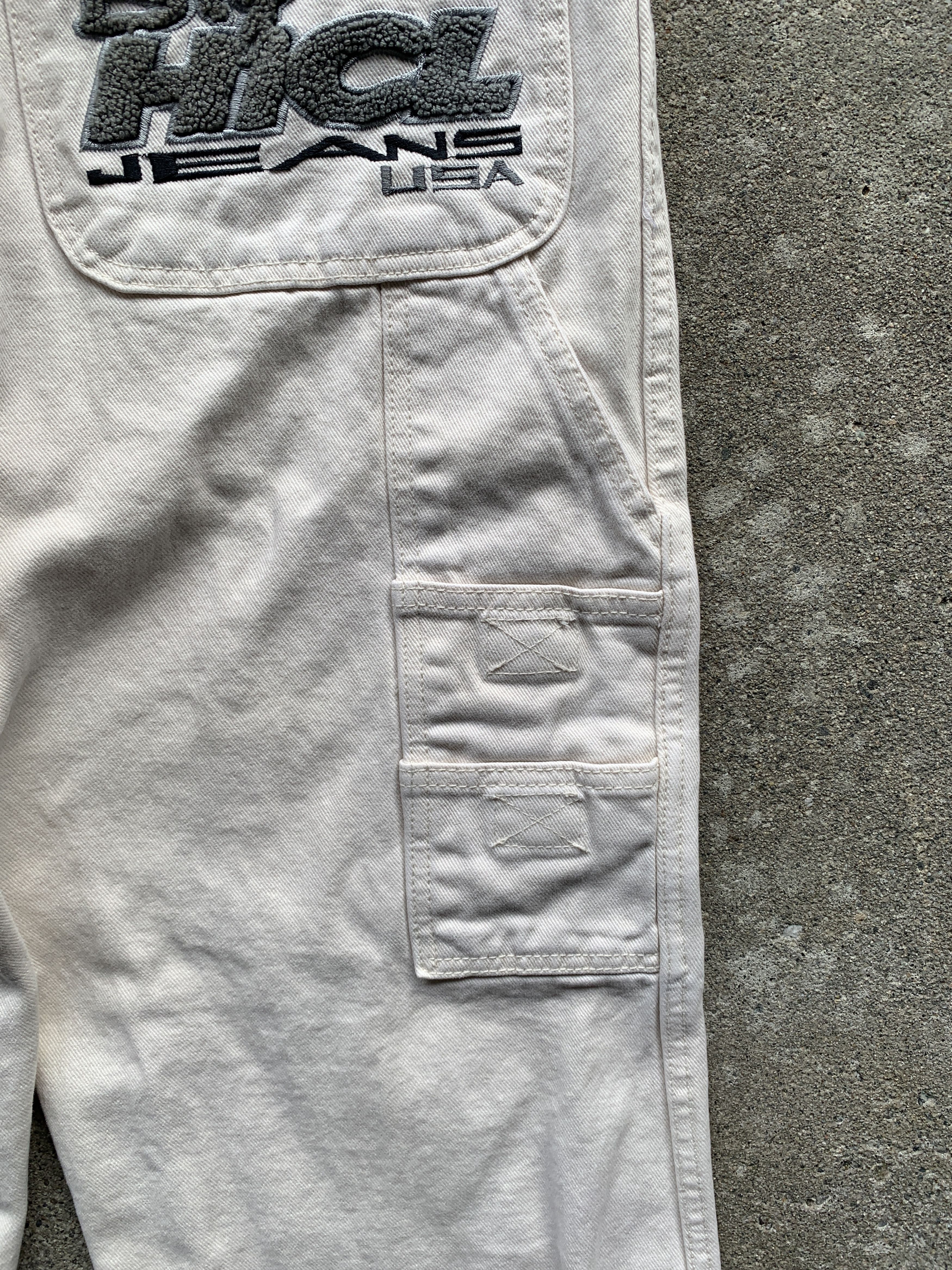 Japanese Brand × Vintage Vintage Y2K Cream Big HiCL Carpenter Jeans Size US 30 / EU 46 - 5 Thumbnail