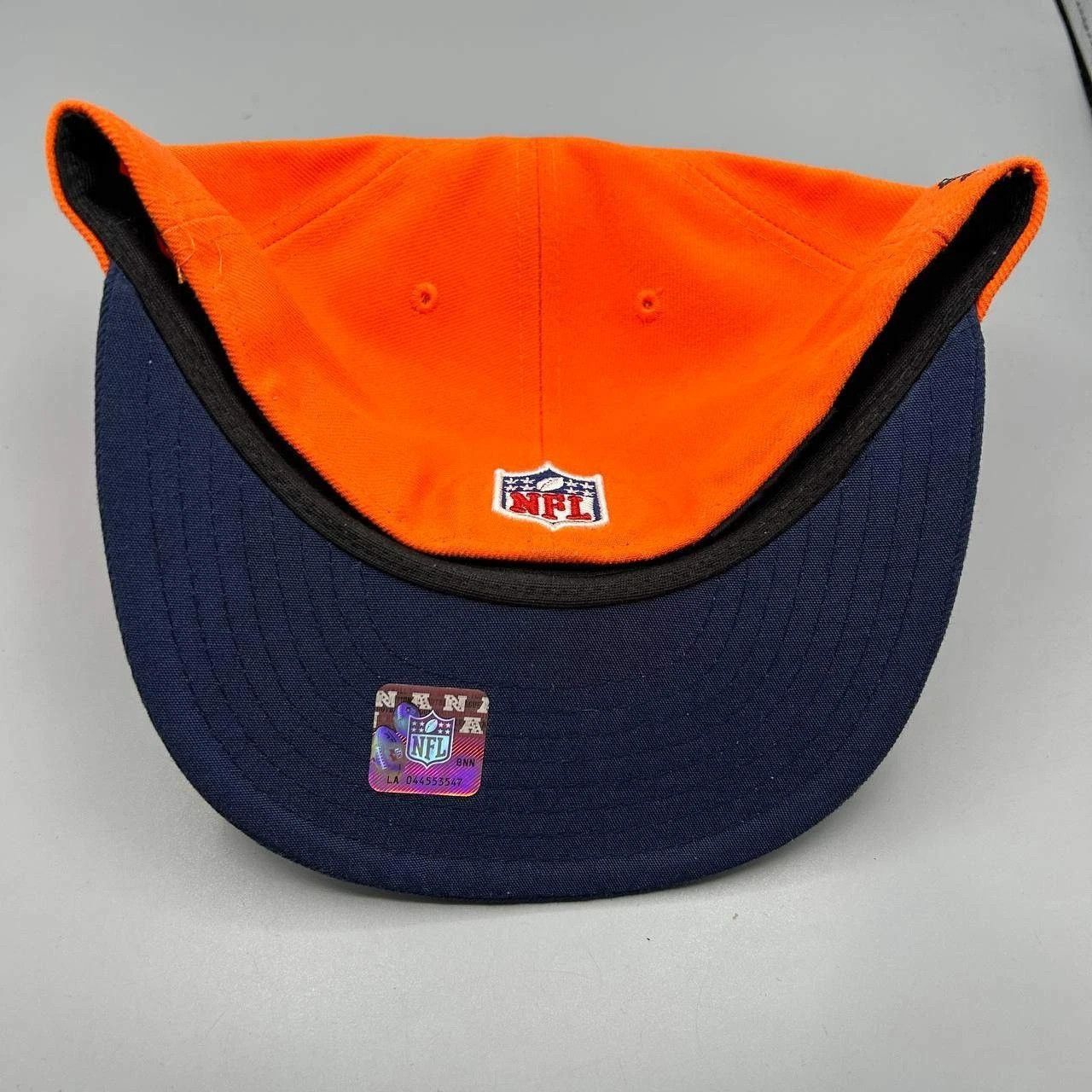 New Era Denver Broncos Hat Men 7 3/8 Orange Navy Embroidered Fitted Size ONE SIZE - 3 Thumbnail