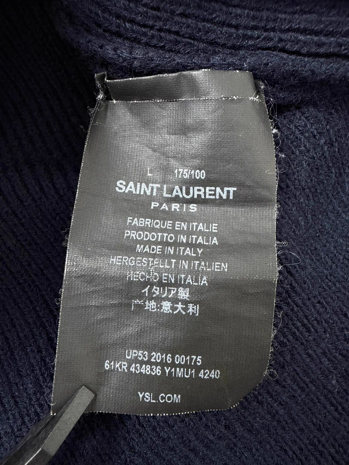 Saint Laurent Paris SLP 16fw navy epaulette lion gold buttons knit L Size US L / EU 52-54 / 3 - 5 Thumbnail