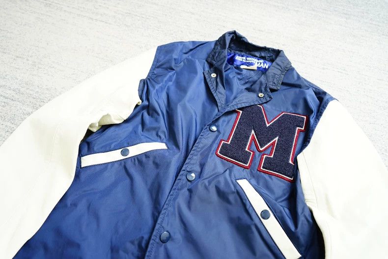 Comme des Garcons Comme des Garcons Cowskin sleeve splicing baseball jacket Size US S / EU 44-46 / 1 - 3 Thumbnail