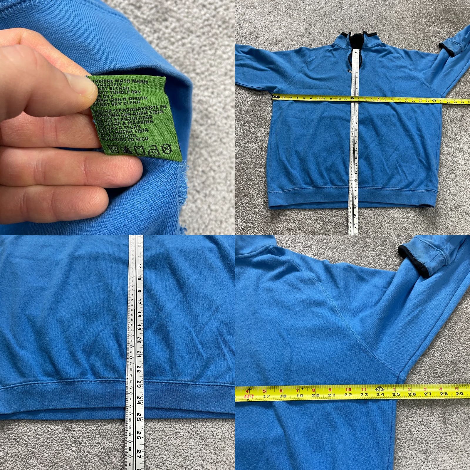 Vintage Boston Trader Jacket Mens 2XL Blue 1/4 Zip 100% Pima Cotton Raglan Sleeve Active Jacket Size US XXL / EU 58 / 5 - 8 Thumbnail