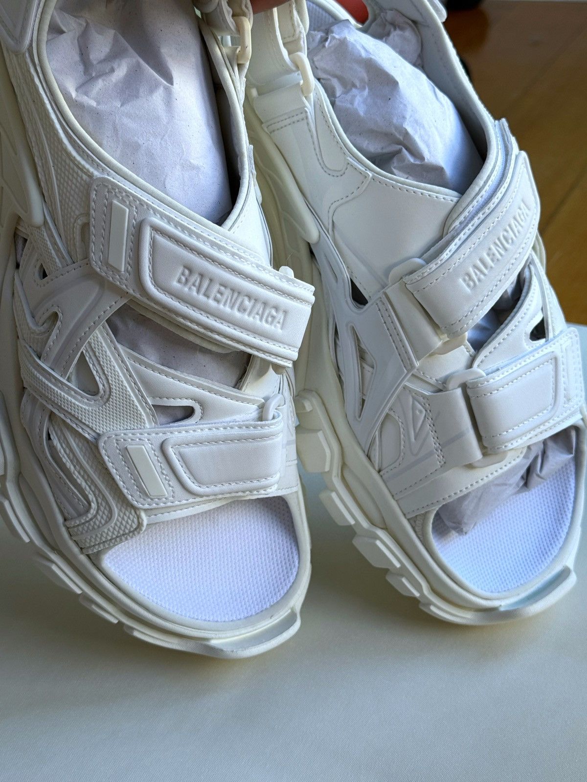 Balenciaga Balenciaga Track Sandal 'Triple White' Size US 9 / EU 42 - 10 Thumbnail