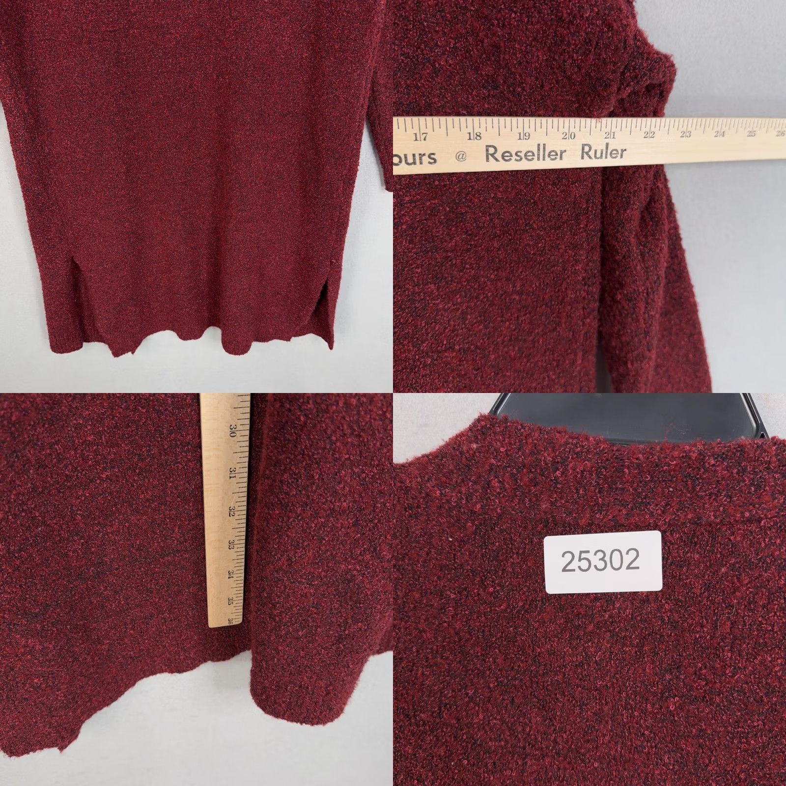 J. Jill J Jill Sweater Womens Small Red Open Duster Cardigan Longline Pockets Boucle Size S / US 4 / IT 40 - 8 Thumbnail