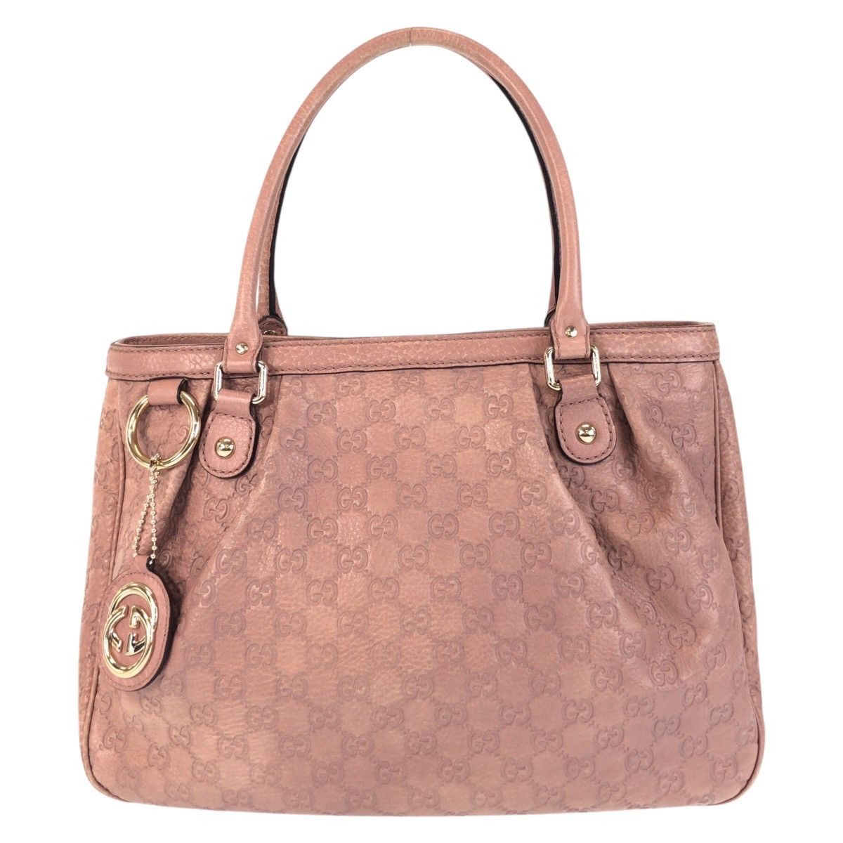 Gucci Gucci Guccissima Sukey 2Way Bag Pink Beige Leather 296835 Leather Shoulder Bag 296835, Women's