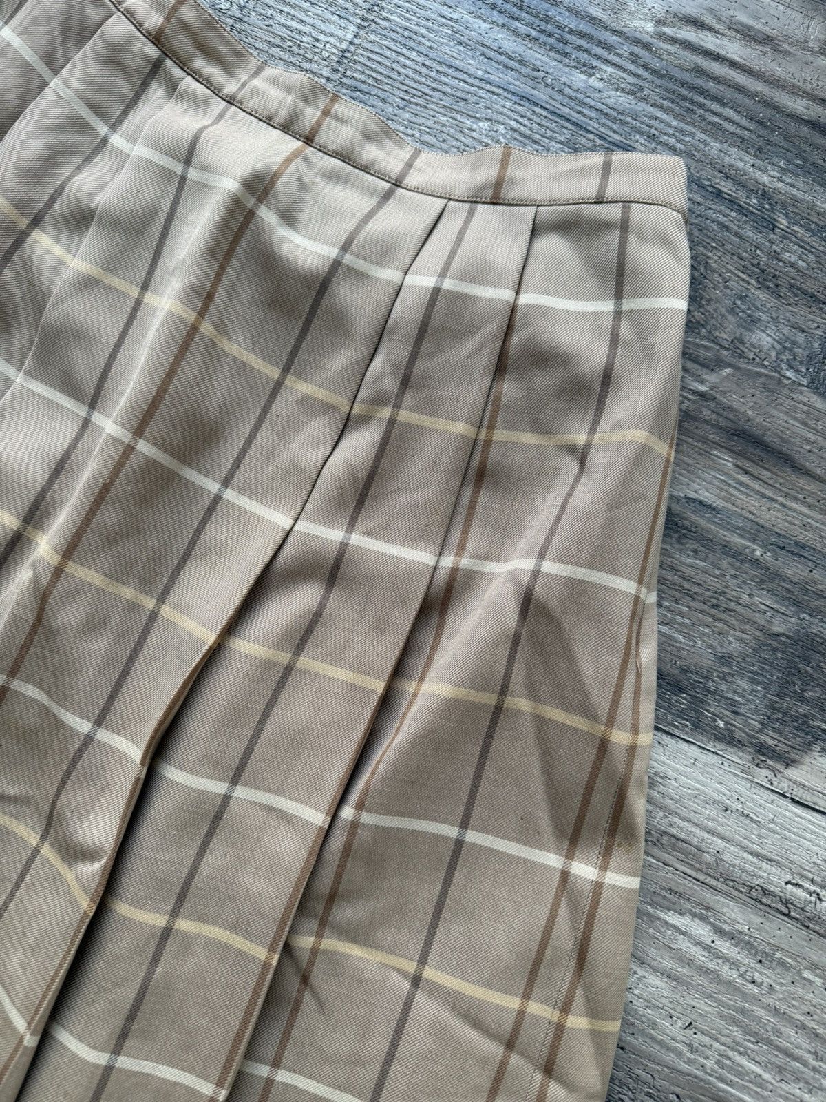 Burberry 1990's Burberry Check Long Pleated Skirt Size 26" / US 2 / IT 38 - 3 Thumbnail