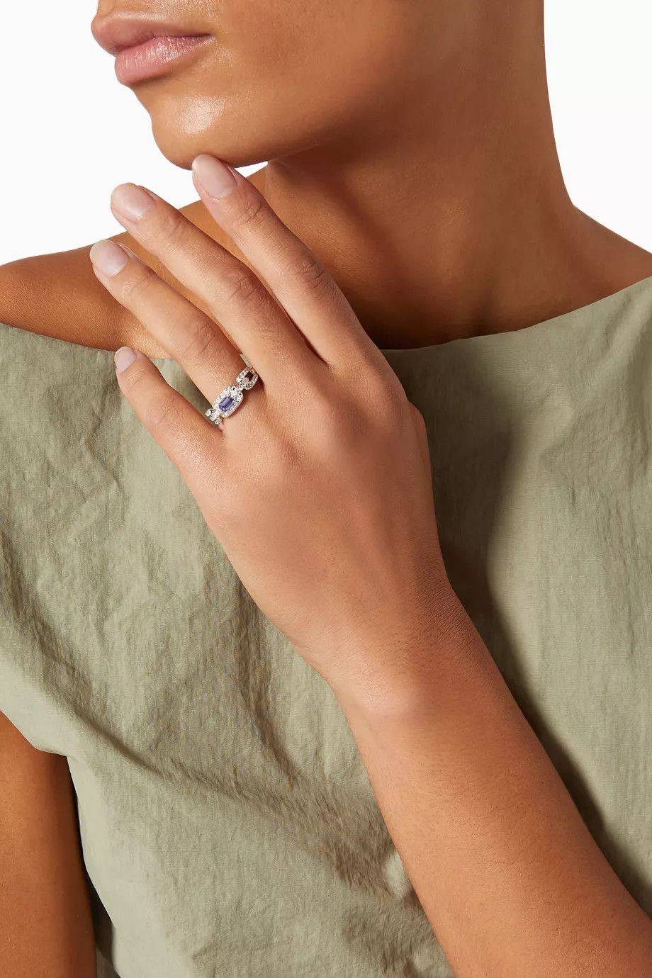 David Yurman oc11z0925 Size: OS / Tanzanite & Diamond Chain Link Ring Size ONE SIZE - 2 Thumbnail