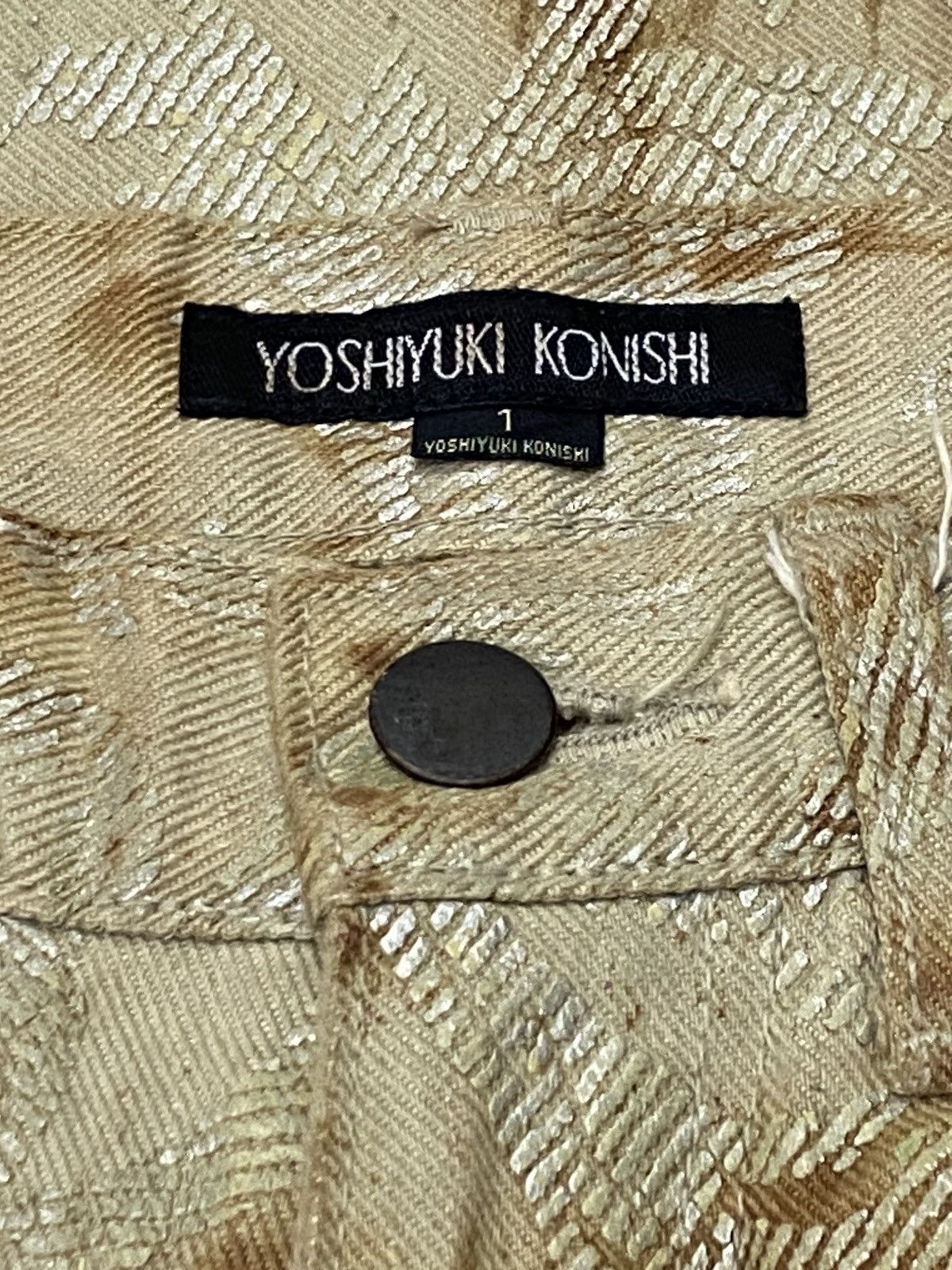 If Six Was Nine Yoshiyuki konishi Gold Paisley Pattern Denim Pants Size US 30 / EU 46 - 8 Thumbnail
