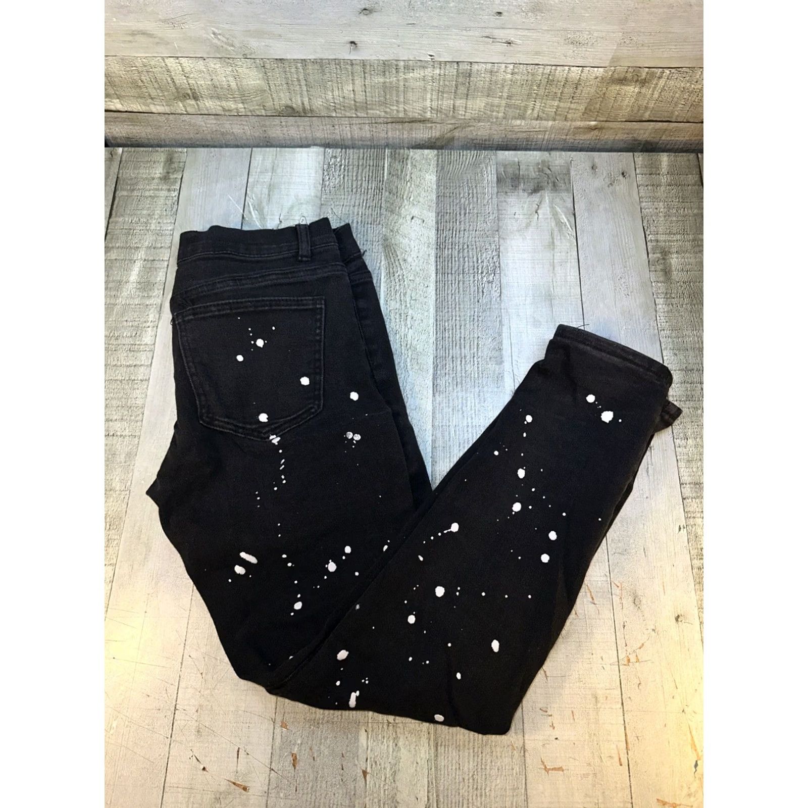 Vintage Trestles Moto Jeans Black Paint Splatter Style Men’s 32x28 Slim Fit Jeans Men Size US 32 / EU 48 - 2 Thumbnail