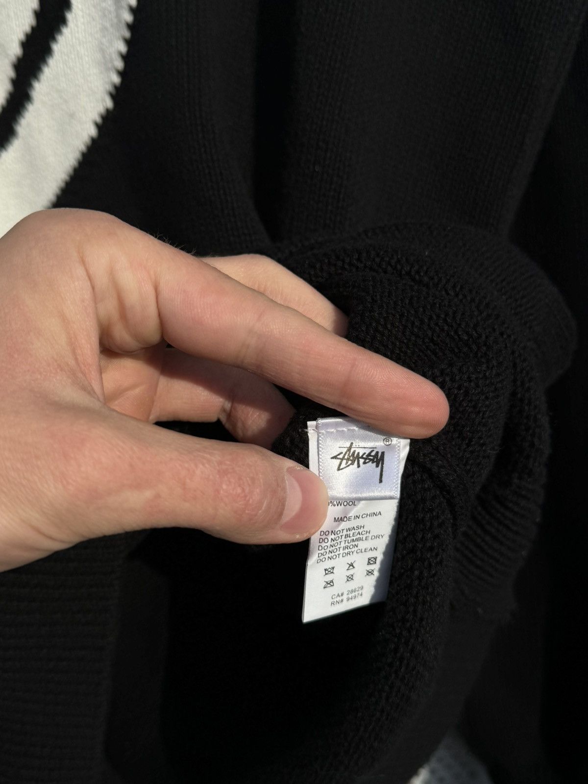 Japanese Brand × Stussy Stussy Knit Sweater Black Big Logo Men’s Size XL Size US XL / EU 56 / 4 - 4 Thumbnail