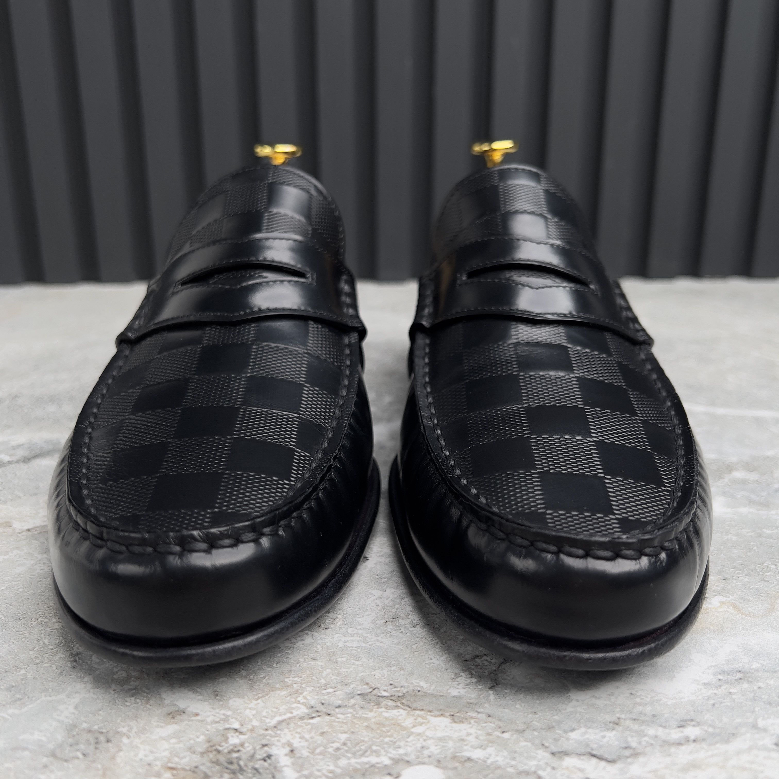 Louis Vuitton Outline Penny Damier Loafers Leather