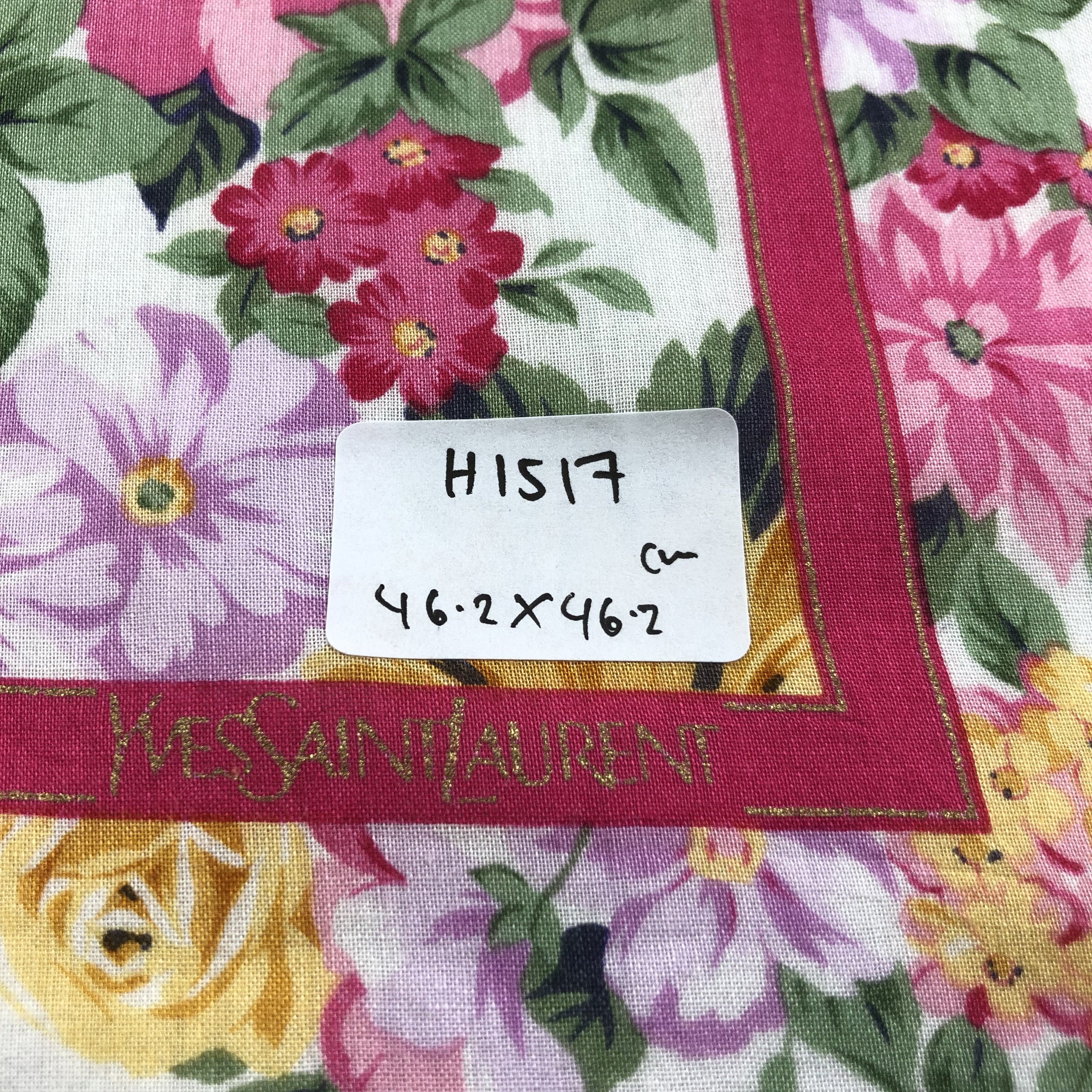 Yves Saint Laurent YSL Floral Handkerchief Neckerchief Bandana H1517 Size ONE SIZE - 6 Thumbnail