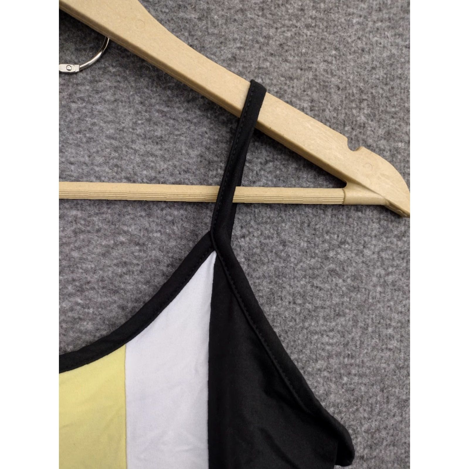 Vintage Codigo Bodysuit Women's L Black/White/Yellow Tank Thong Stretchy Fitted Size L / US 10 / IT 46 - 6 Thumbnail