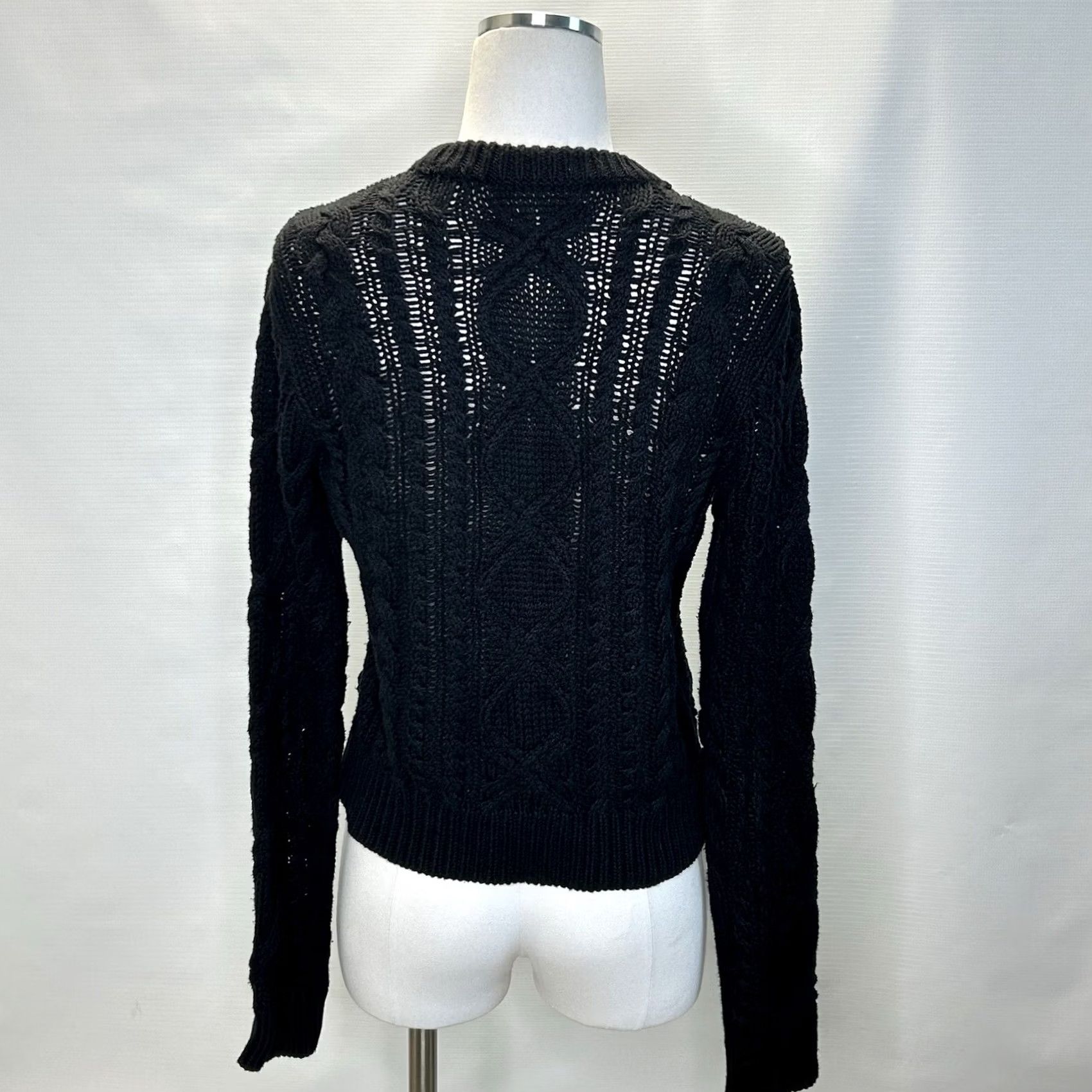 Ralph Lauren VINTAGE Denim & Supply Ralph Lauren Womens Cable Knit Sweater Size Medium In Black Size M / US 6-8 / IT 42-44 - 3 Thumbnail