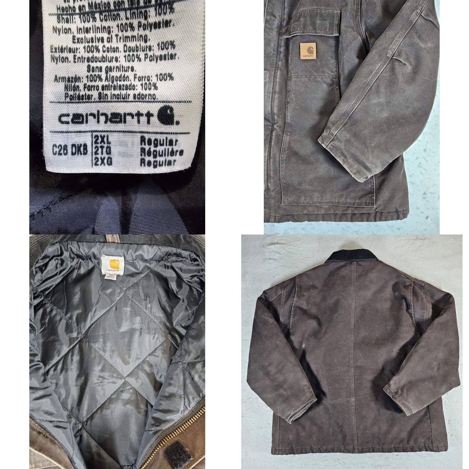 Carhartt VINTAGE Carhartt C26-DKB Brown Quilted Arctic Workwear Jacket Mens XX Long Reg Size US XXL / EU 58 / 5 - 8 Thumbnail