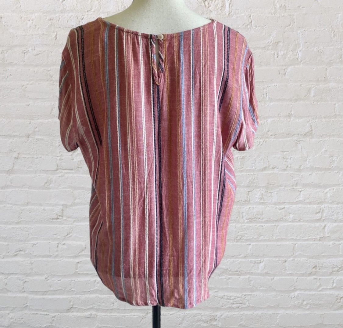 Other THE KIT STRIPED SHORT SLEEVE TIE KNOT TOP BLOUSE Size L / US 10 / IT 46 - 5 Thumbnail