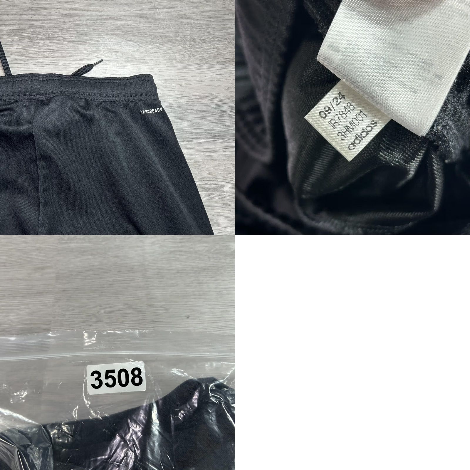 Adidas Adidas Men M Black Track Pants 3 Stripe AEROREADY Elastic Waist Pockets Zip Hem Slim Tapered Knit IR7848 Size US 31 - 9 Thumbnail