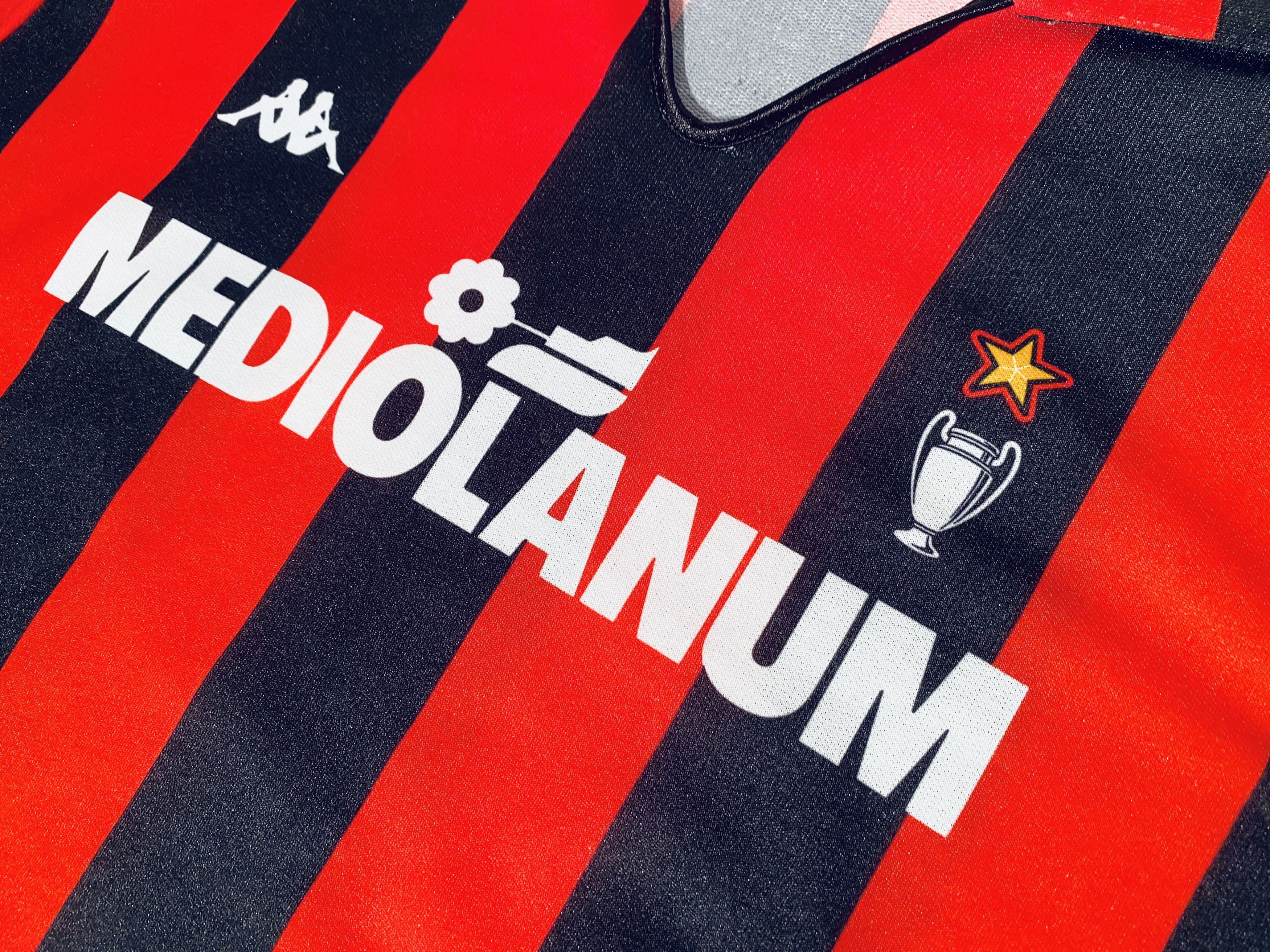 Kappa AC Milan Home Football Shirt 1989 - 1990 / Mediolanum Size US M / EU 48-50 / 2 - 6 Thumbnail