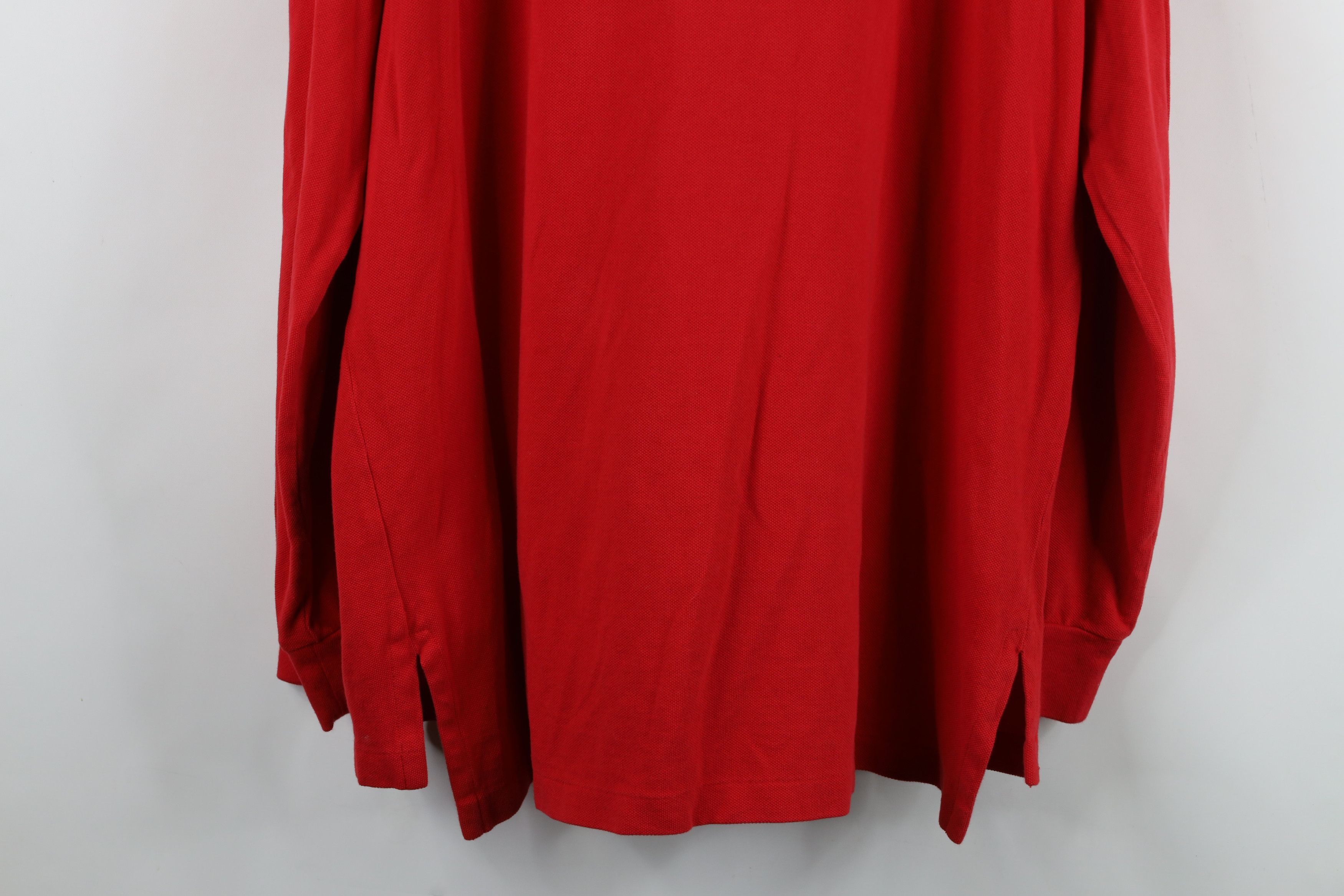 Ralph Lauren Vintage 90s Ralph Lauren Cotton Rugby Long Sleeve Polo Red Size US XL / EU 56 / 4 - 14 Thumbnail