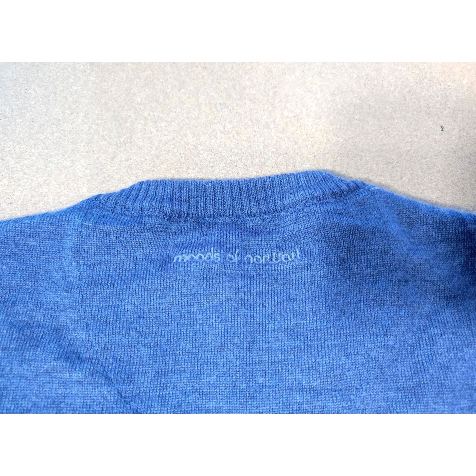 Vintage Moods of Norway Sweater Pullover Knit 100% Virgin Wool Blue Size L Mens Thermal Long Sleeve Autumn Winter Spring Casual Shirt/Top Size US L / EU 52-54 / 3 - 6 Thumbnail