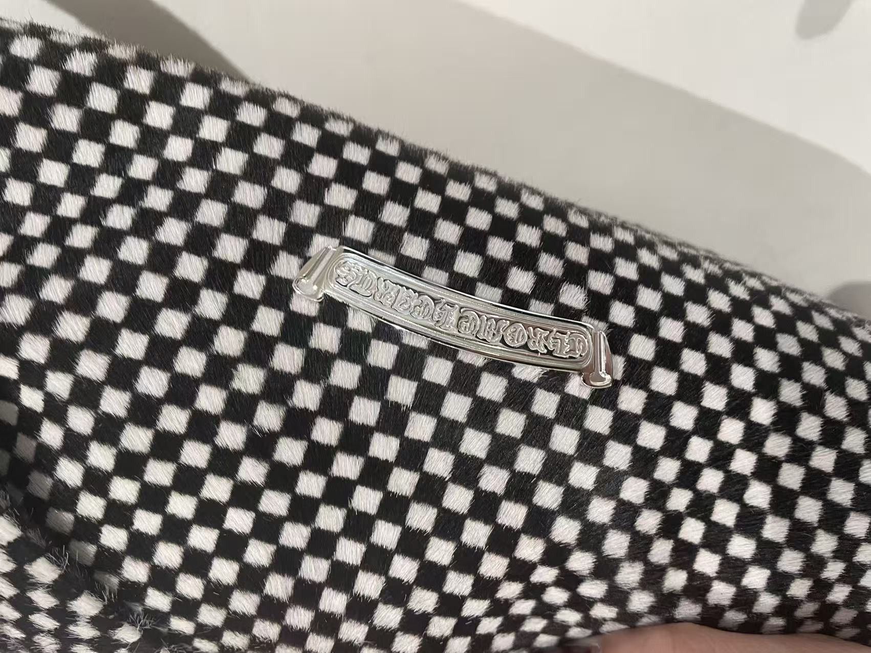 Chrome Hearts Chrome Hearts Cross Patch Pony Hair Checkerboard Lyon Bag Size ONE SIZE - 12 Thumbnail