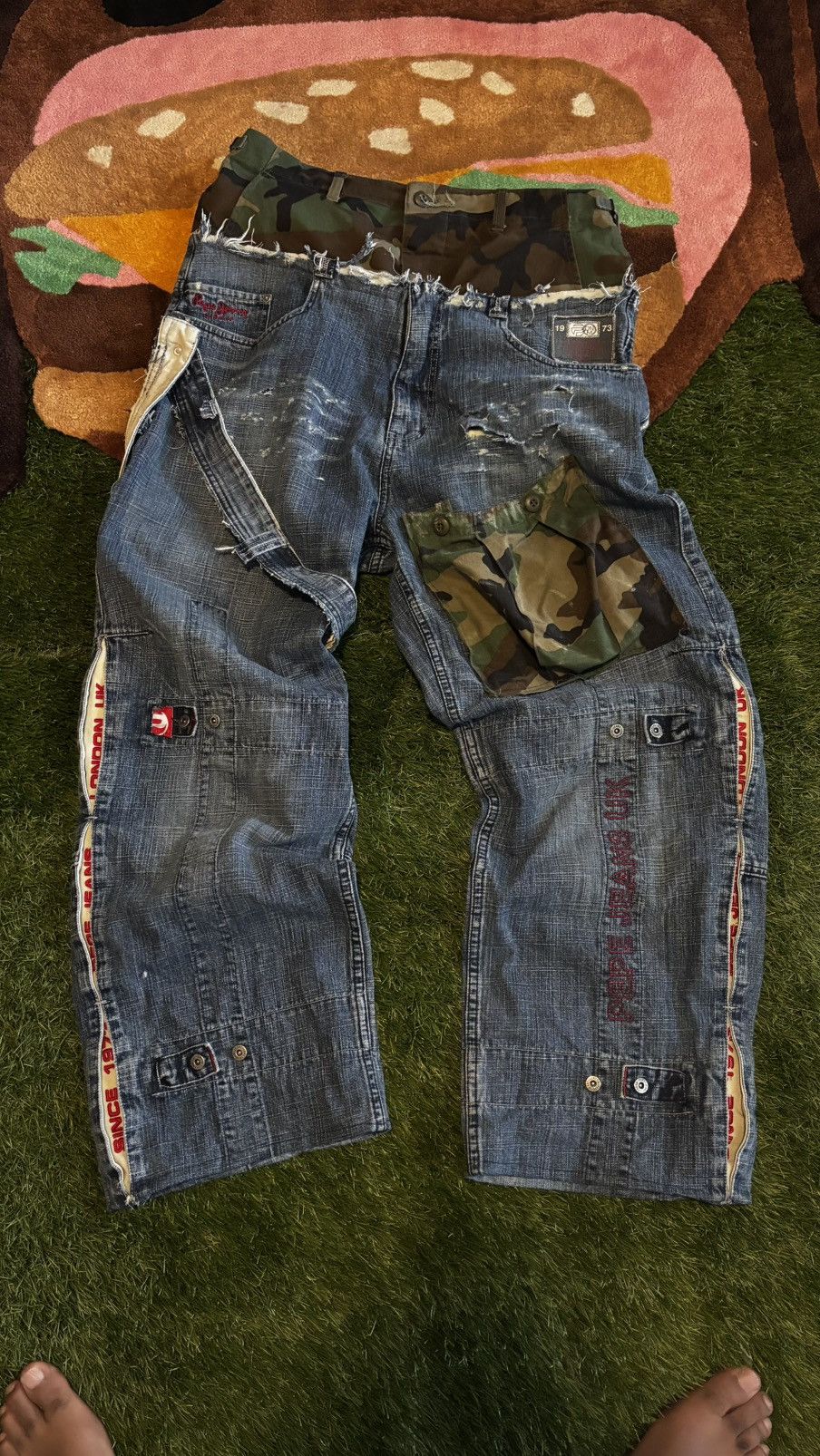 Vintage Custom double jeans Size US 32 / EU 48 - 1 Thumbnail