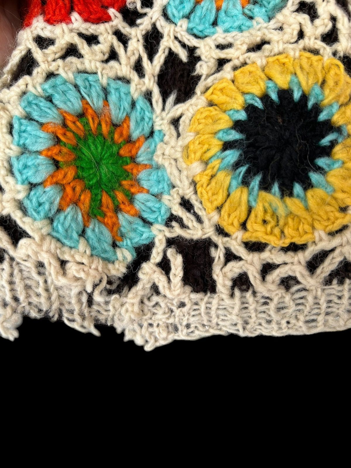 Japanese Brand × Kapital × Vintage Rare Hippies Style Crochet knitted Distressed Beanie Hat ☠️🌈☠️ Size ONE SIZE - 15 Thumbnail