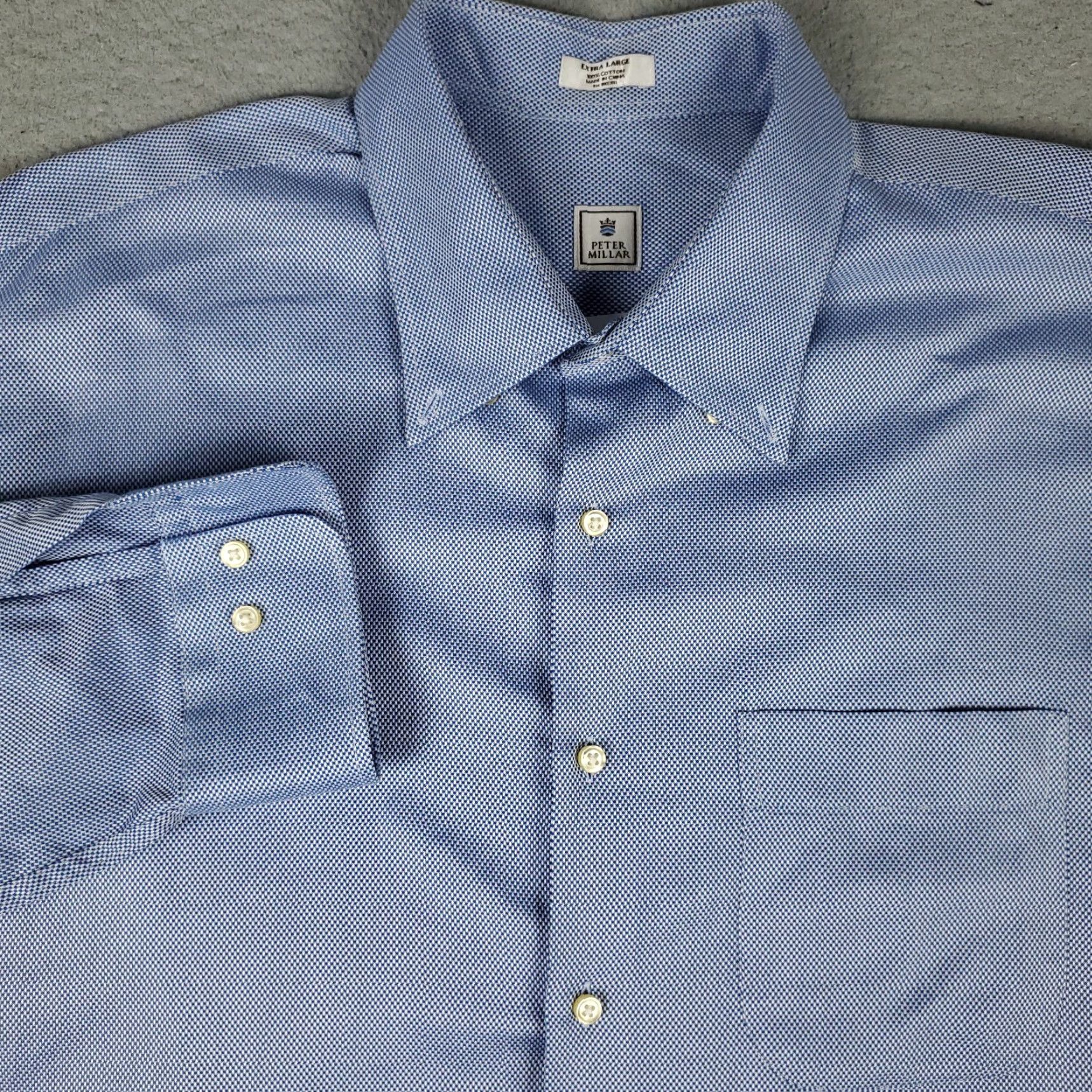 Peter Millar Peter Millar Shirt Mens XL Blue Button Up Long Sleeve Casual Size US XL / EU 56 / 4 - 2 Thumbnail