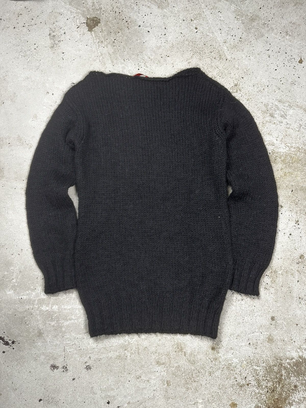 Prada Wool & Mohair Black Cable Knit Sweater Jumper