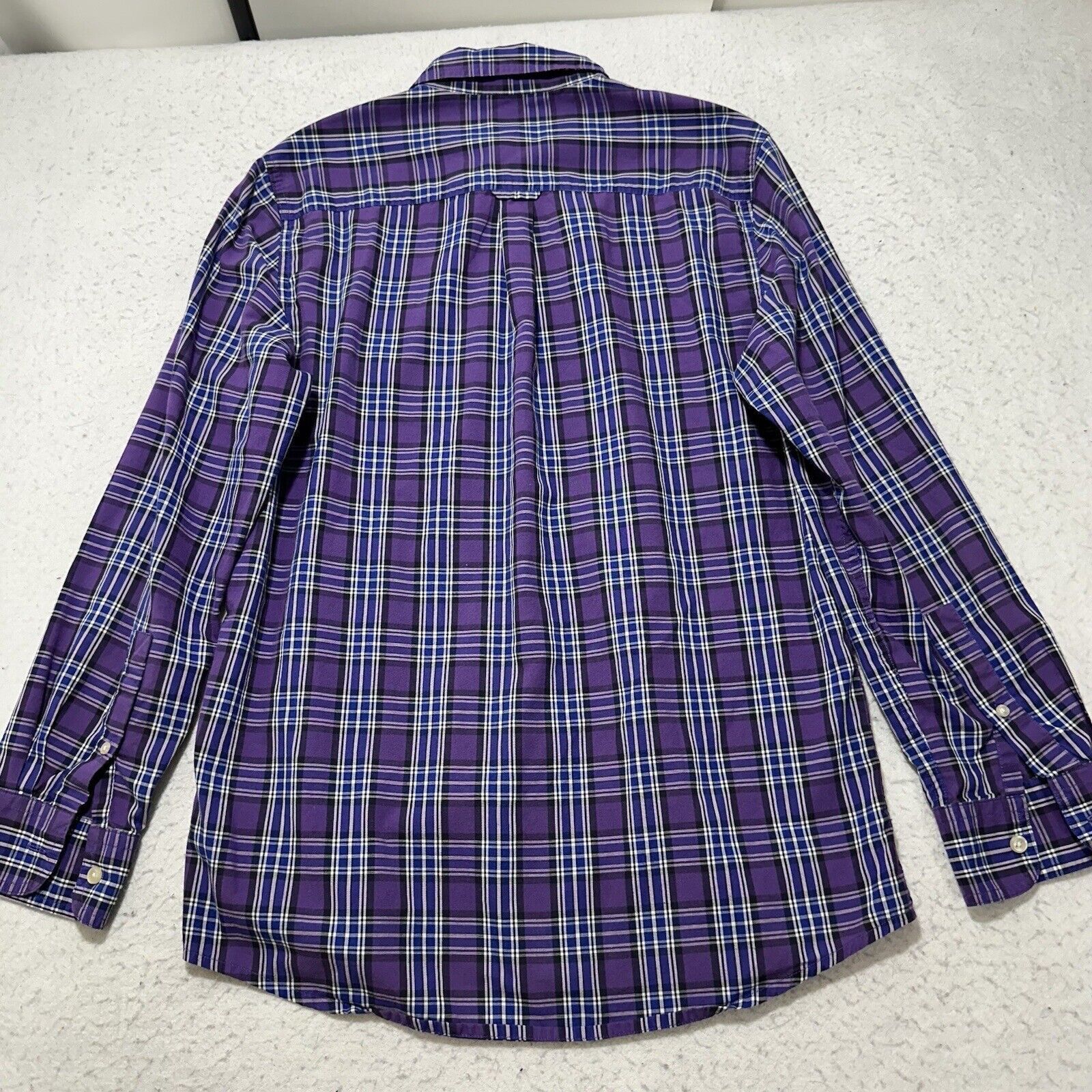 Chaps Chaps Small Button Down Purple + Blue Plaid Striped Shirt Size US S / EU 44-46 / 1 - 10 Thumbnail