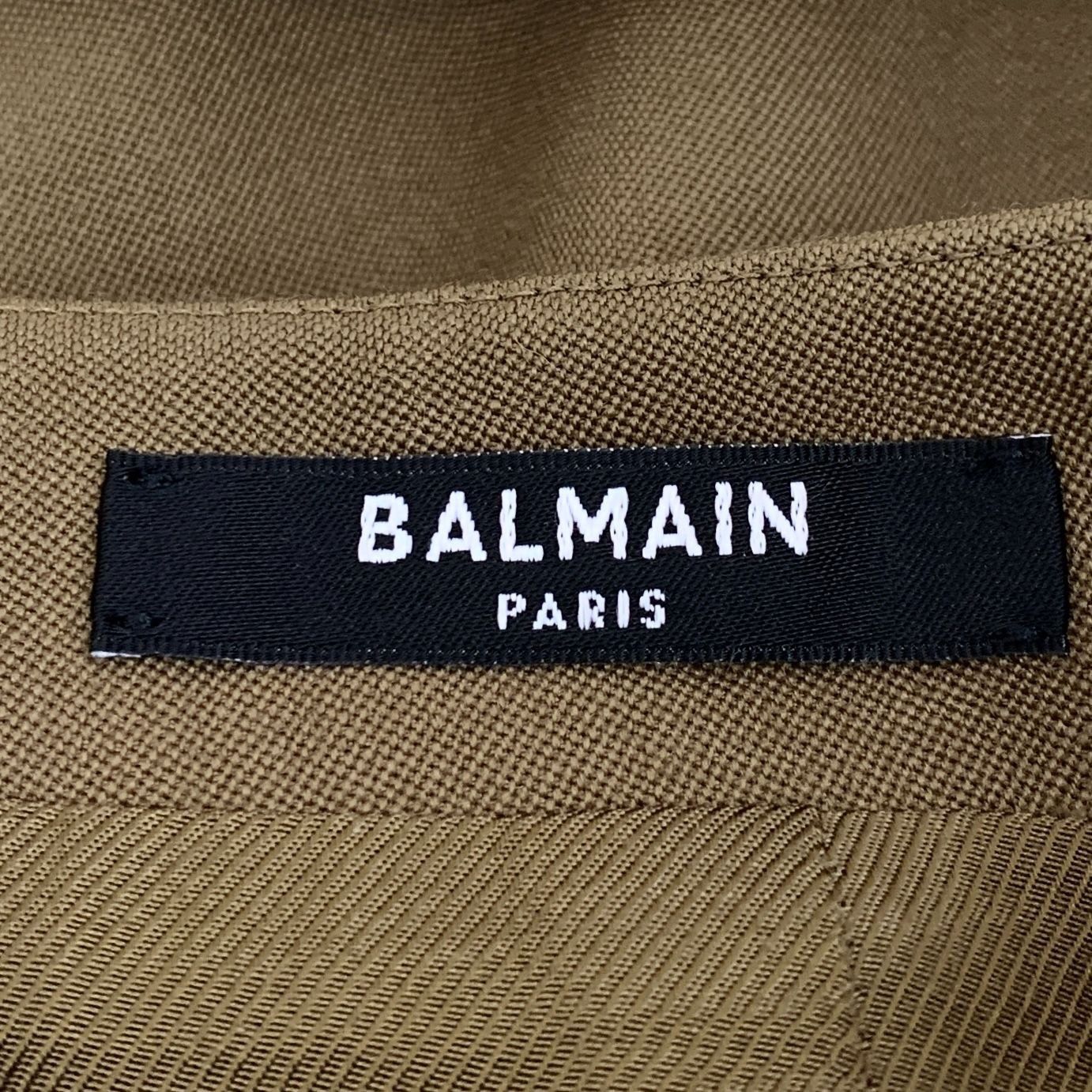 Balmain Balmain Paris Dark Brown Wool Blend Buttoned Irregular Skirt Size 26" / US 2 / IT 38 - 2 Thumbnail