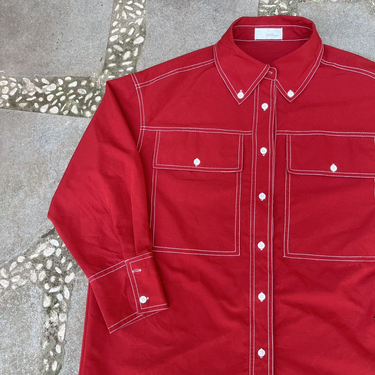 Pleats Please Issey Miyake Vintage🔥ATOP Lody Big Double Pocket Shirt/ Balenciaga Style Size US L / EU 52-54 / 3 - 3 Thumbnail
