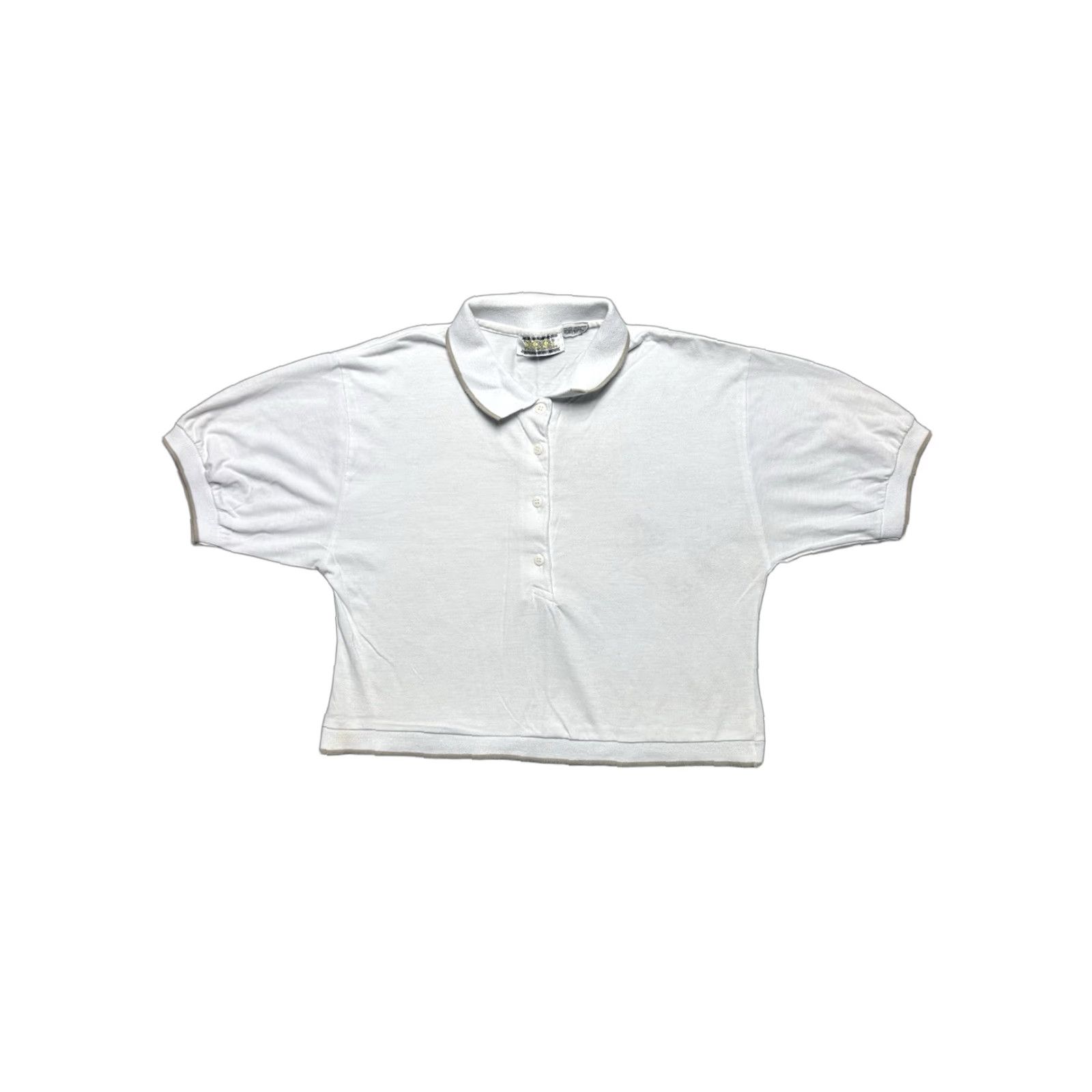 Vintage VINTAGE 90s short sleeve polo shirt white Cropped Women’s S Pullover Blank Polo Shirt Cropped 90s Women’s Small White Shirts Women Size S / US 4 / IT 40 - 1 Thumbnail