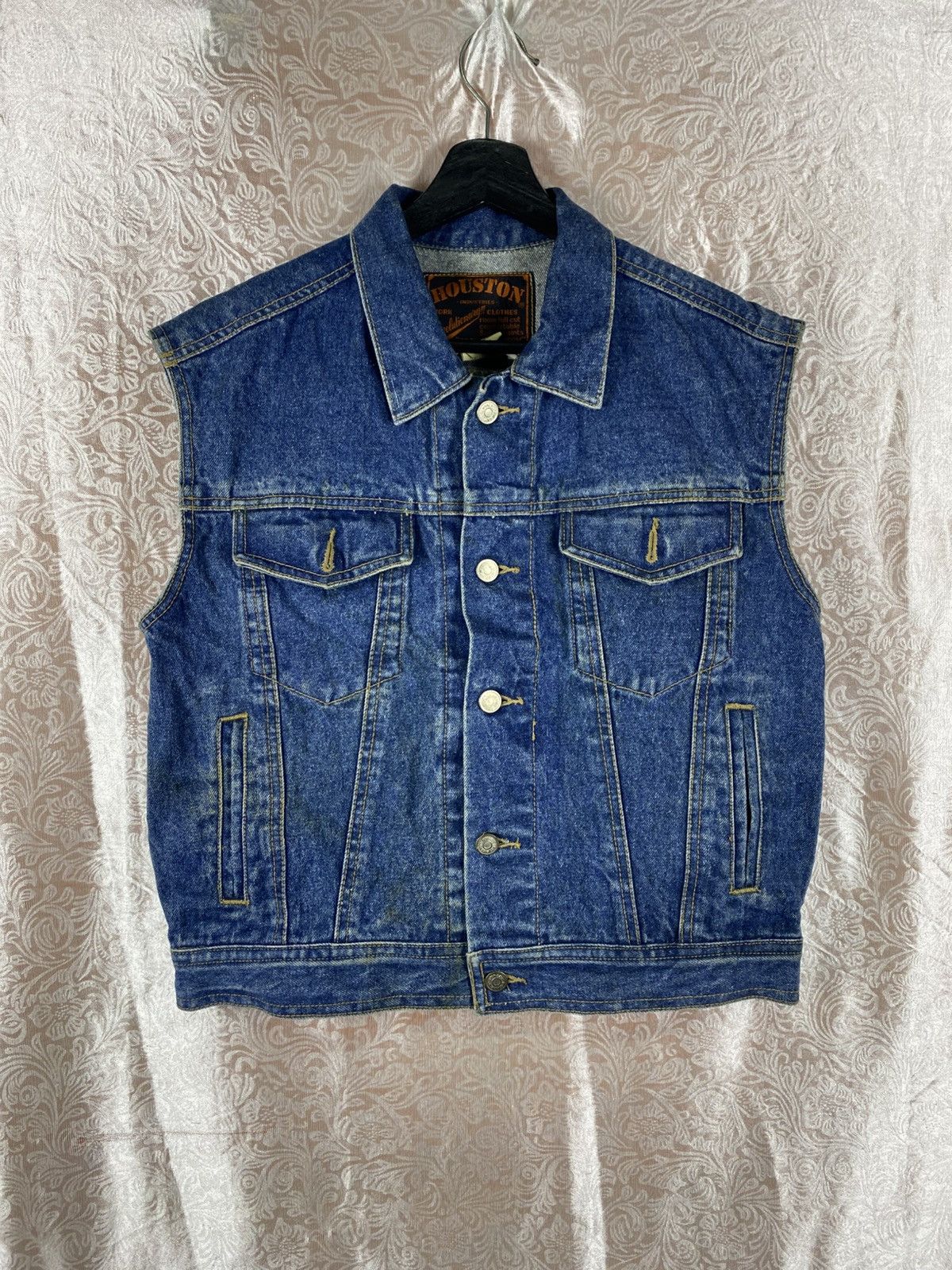 Japanese Brand Vintage Houston Denim Vest Workwear Trucker SleevelessJacket Size US M / EU 48-50 / 2 - 4 Thumbnail