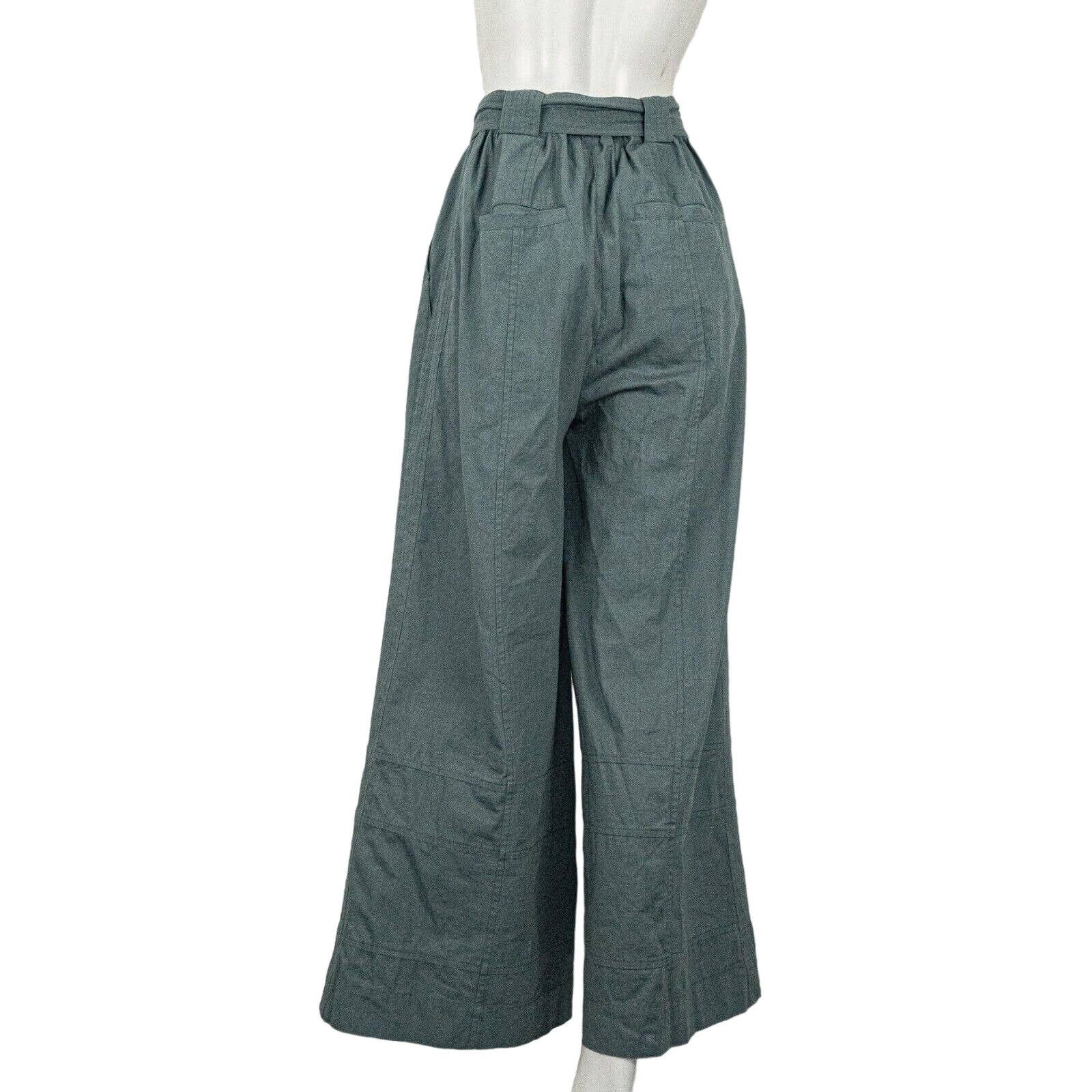 Mes Demoiselles Mes Demoiselles Women's Wide-Leg Belted Pants Teal Size 24" / US 00 / IT 34 - 4 Thumbnail