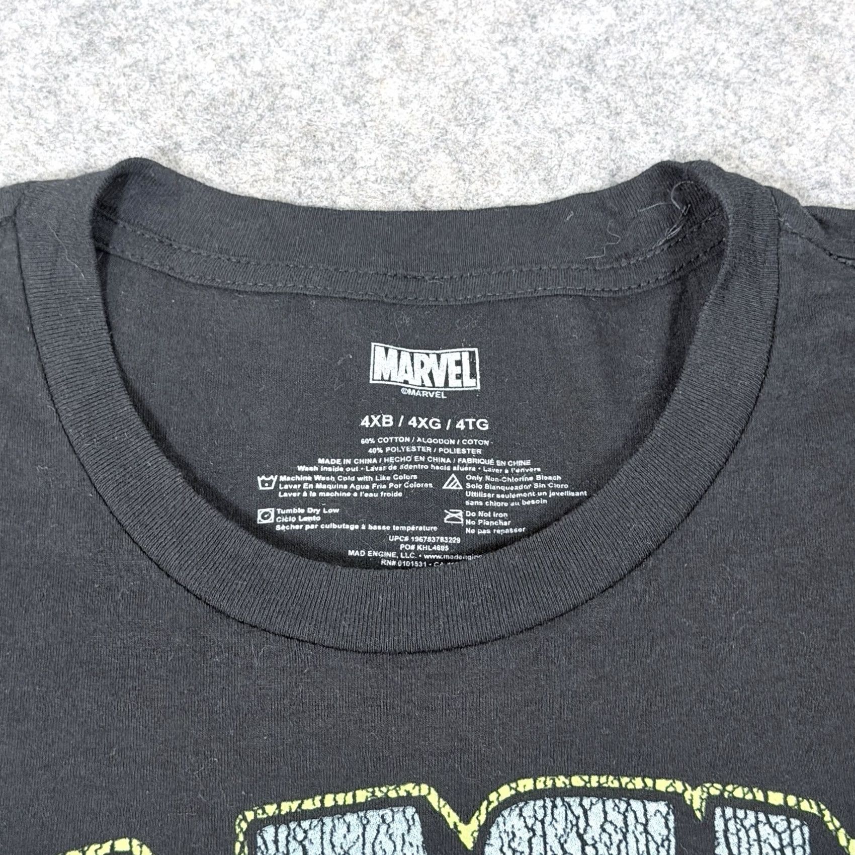 Mad Engine Mad Engine Black Panther Graphic Print Pullover T-Shirt Men 4XB/4XG/4TG Black Shirt Short Sleeve Crew Neck 80s 90s College Geek Retro USA Mens Size US XXL / EU 58 / 5 - 6 Thumbnail