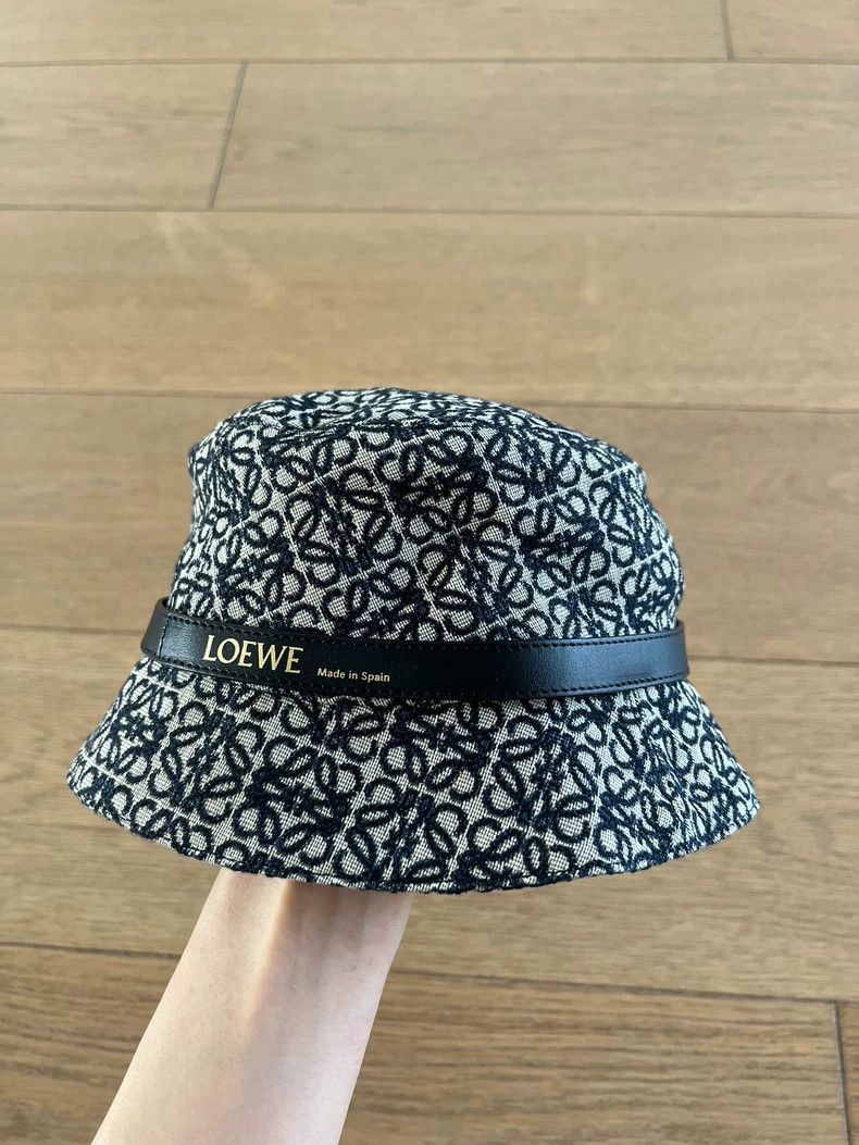 Loewe LOEWE size 57 Blue denim logo classic bucket hat Size ONE SIZE - 1 Thumbnail