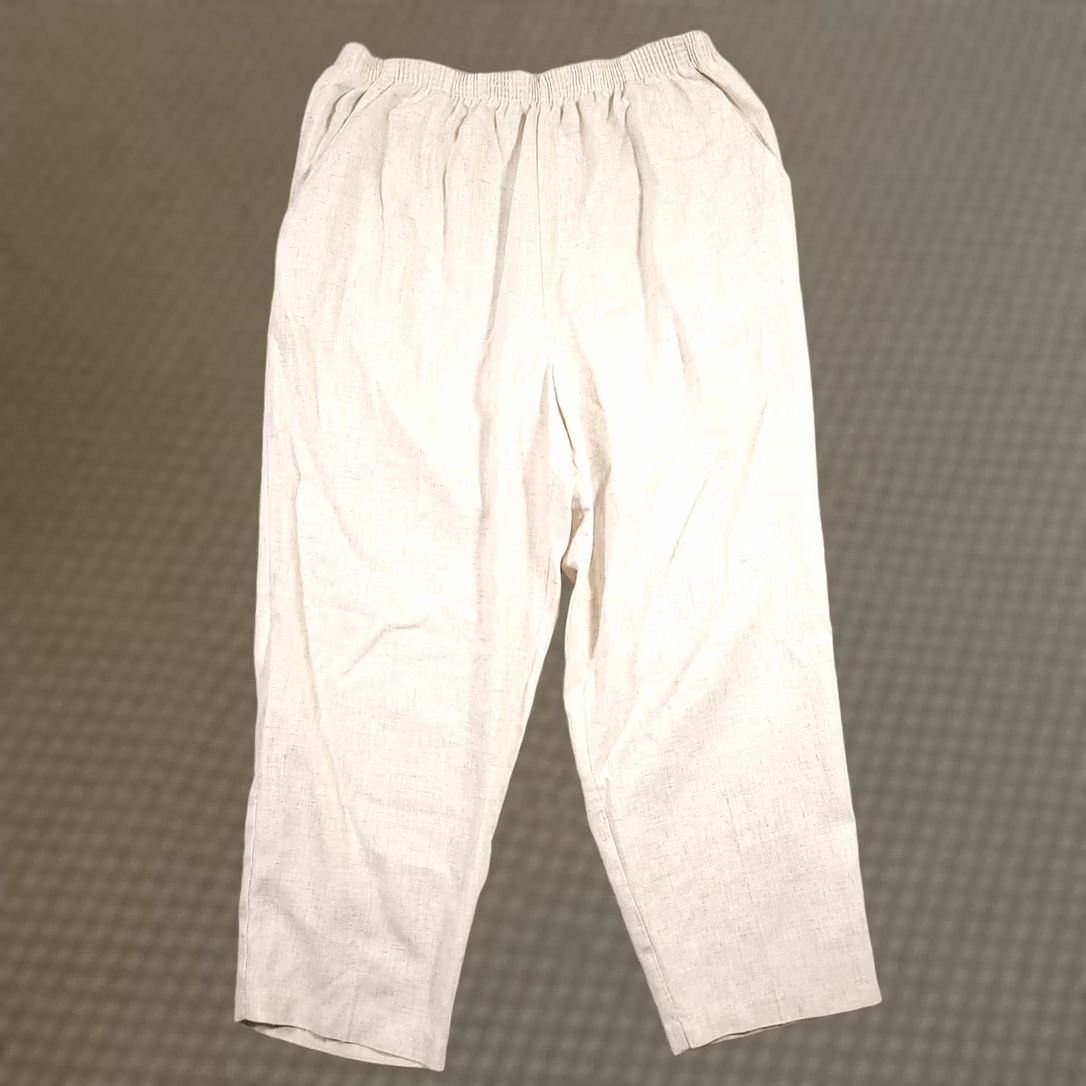 Vintage VINTAGE Briggs Pull On Pants Women's 22W Beige Cropped Capri Made in USA | Pants | 22W | Beige | Capri | 90s | Women | Plus Size Size 40" / US 18 - 1 Thumbnail