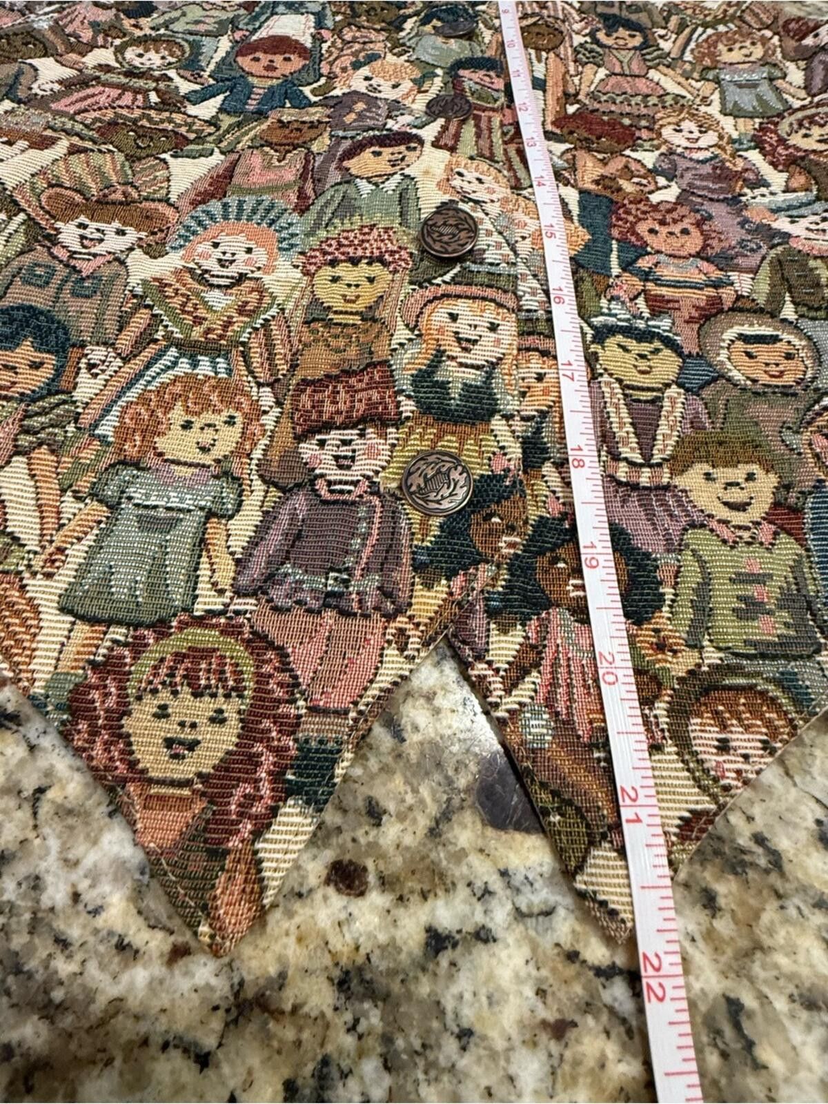 NADA Nadia vintage vest eclectic people pattern FLAW SZ M Size M / US 6-8 / IT 42-44 - 8 Thumbnail