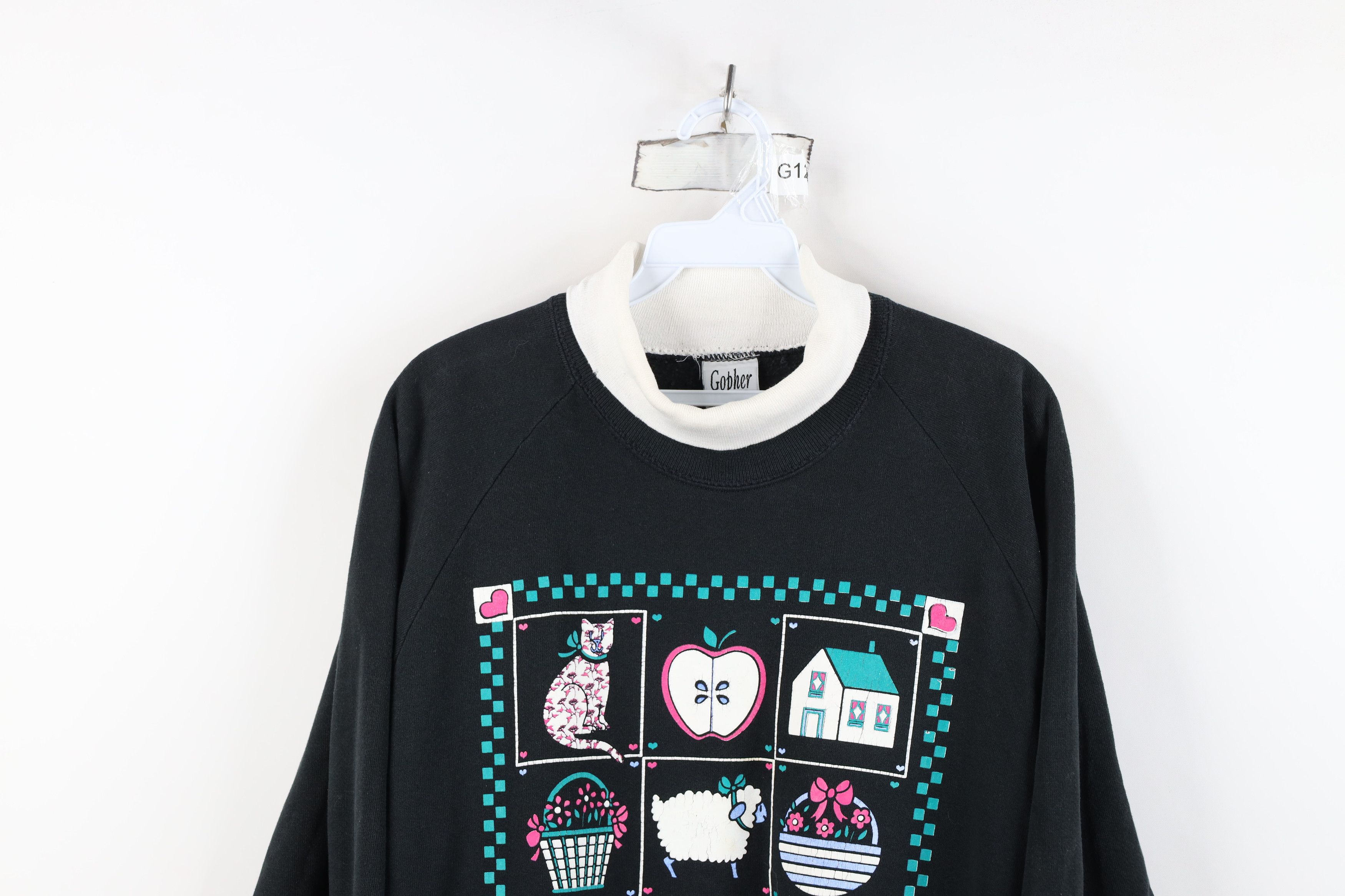 Vintage Vintage 90s Streetwear Country Farmhouse Cat Sweatshirt USA Size XL / US 12-14 / IT 48-50 - 2 Thumbnail