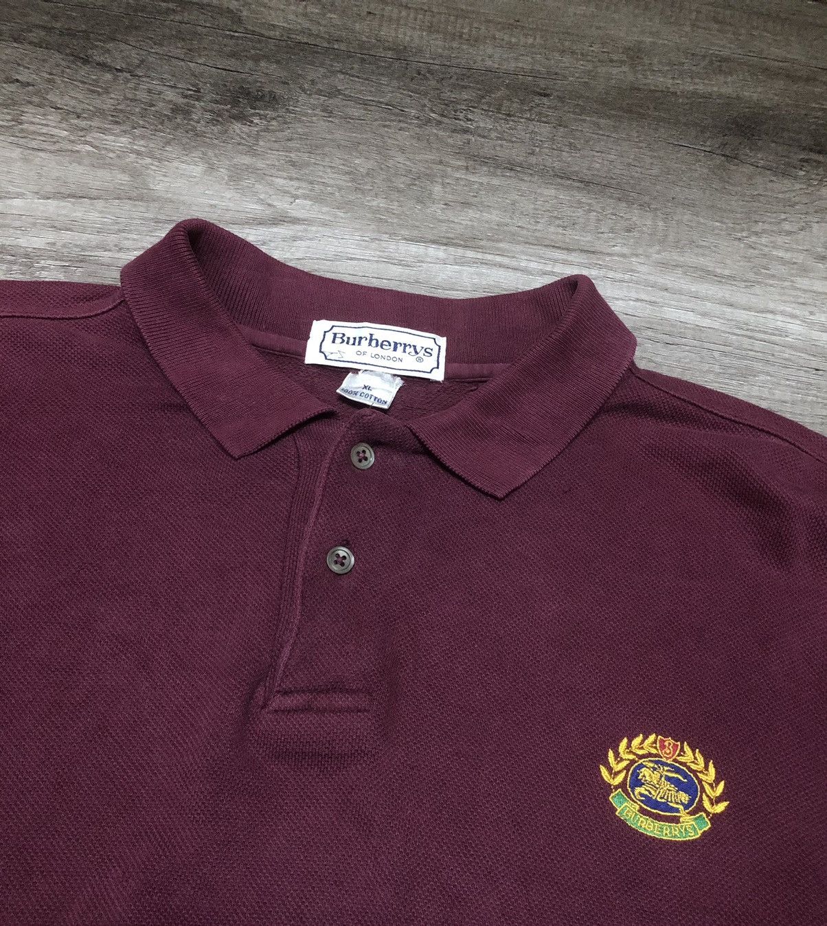 Burberry × Vintage Vintage Burberrys Long Sleeve Polo Shirt Size US XL / EU 56 / 4 - 11 Thumbnail