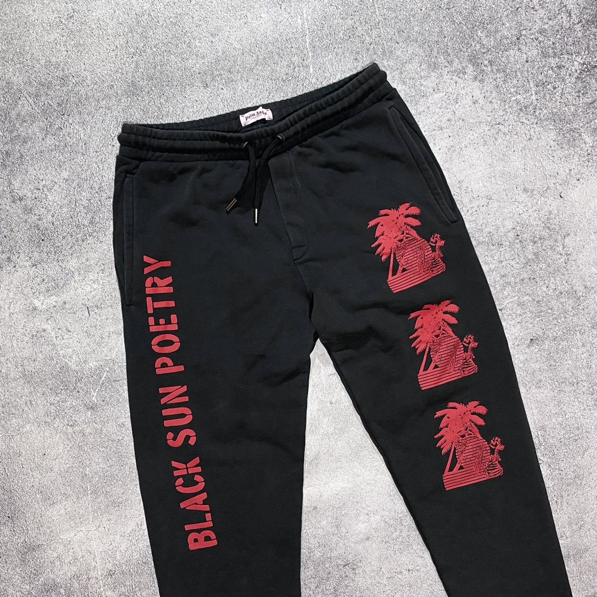 Palm Angels Palm Angels Black Sun Poetry Joger Sweatpants Size S Size US 30 / EU 46 - 2 Thumbnail