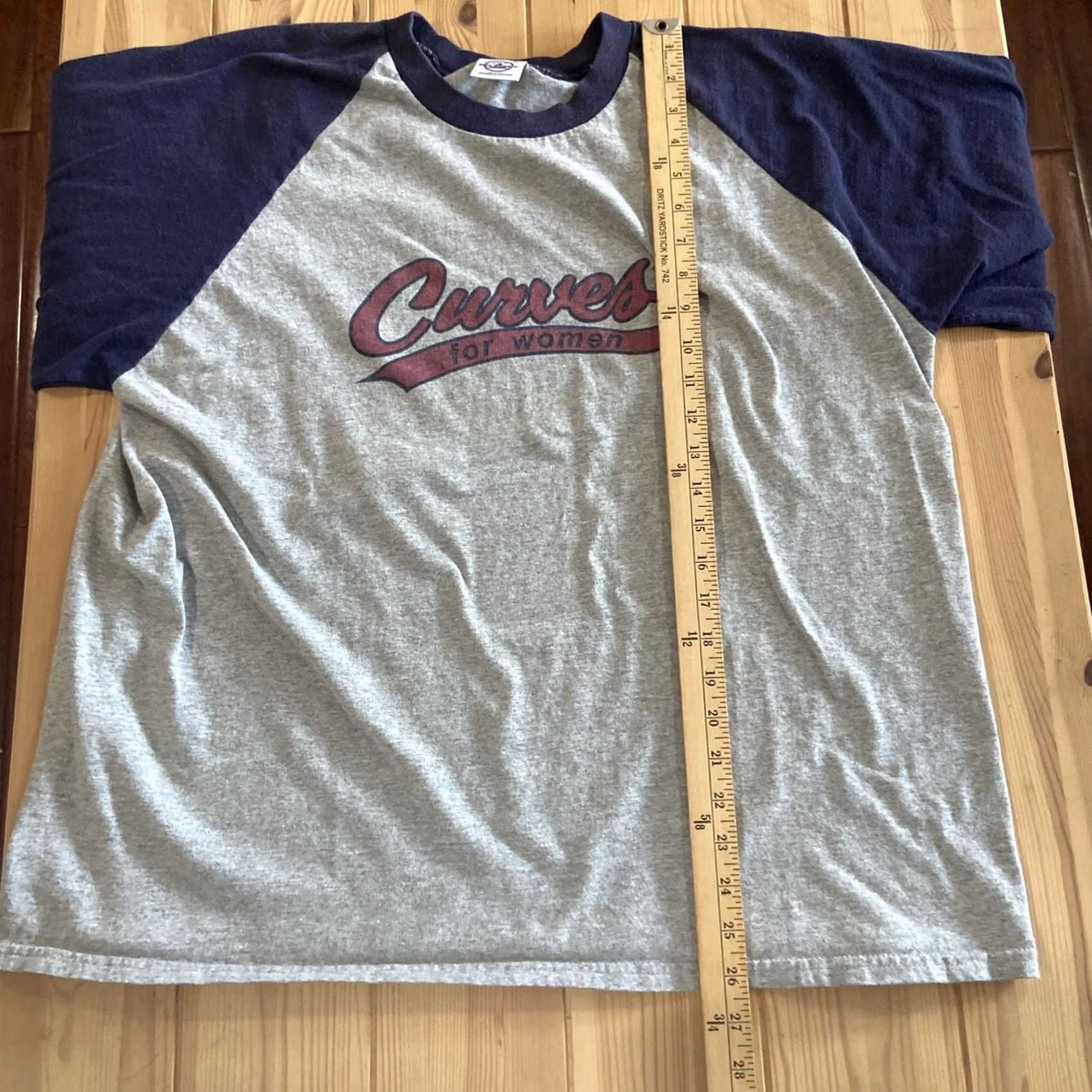 Delta VINTAGE Y2K Curves Baseball Tee Shirt 3/4 Sleeve XL Gray Mens Shirt Size XL / US 12-14 / IT 48-50 - 5 Thumbnail