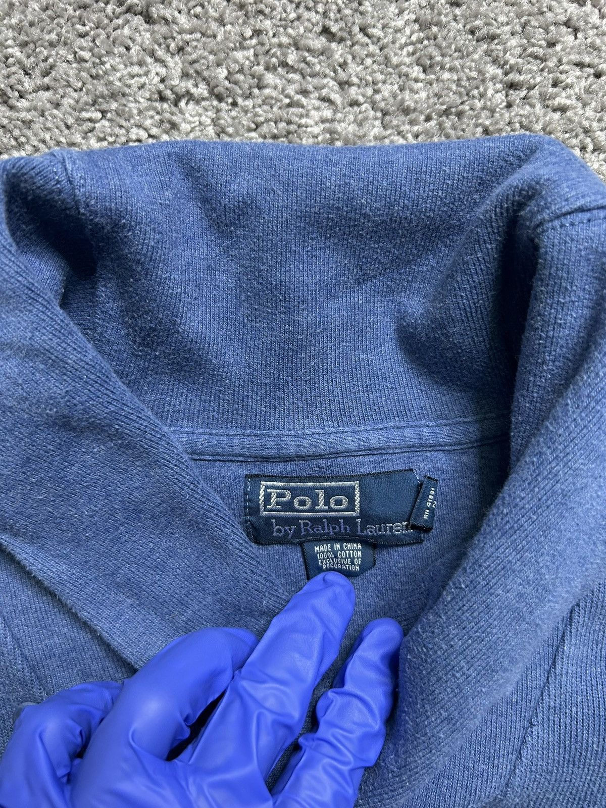Polo Ralph Lauren Vintage 90s Polo Ralph Lauren Shawl Collar Sweater Blue Size US XL / EU 56 / 4 - 3 Thumbnail