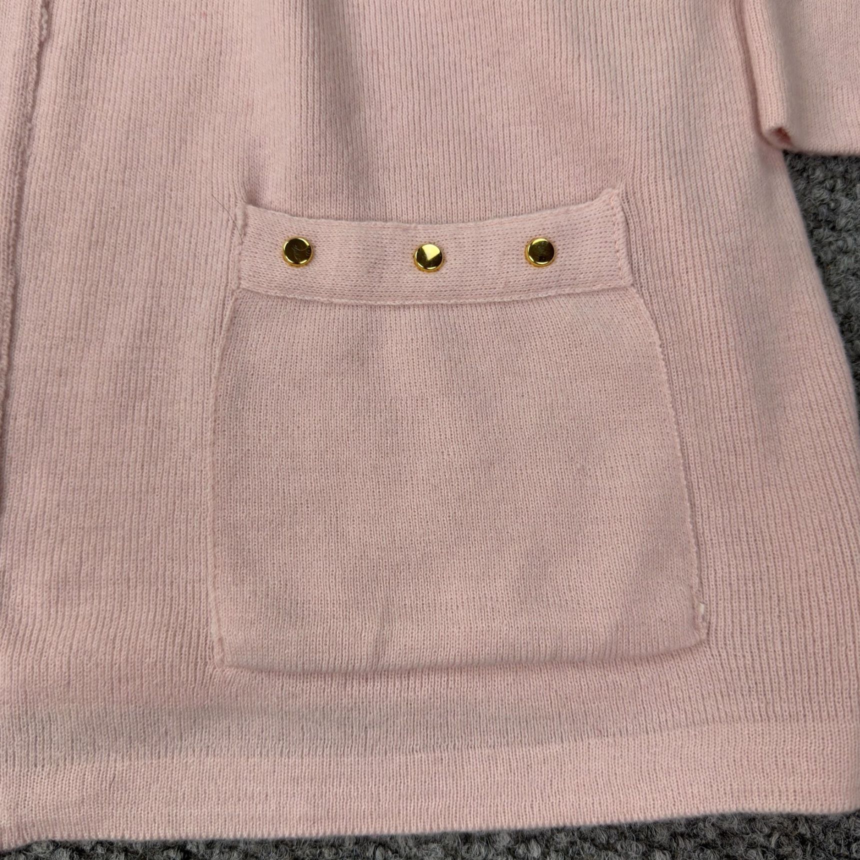 Vintage VINTAGE Adolfo Cardigan Sweater Womens Medium Pink Open Front Studded 3/4 Sleeve Knit Raglan Vintage Womens Size M / US 6-8 / IT 42-44 - 2 Thumbnail