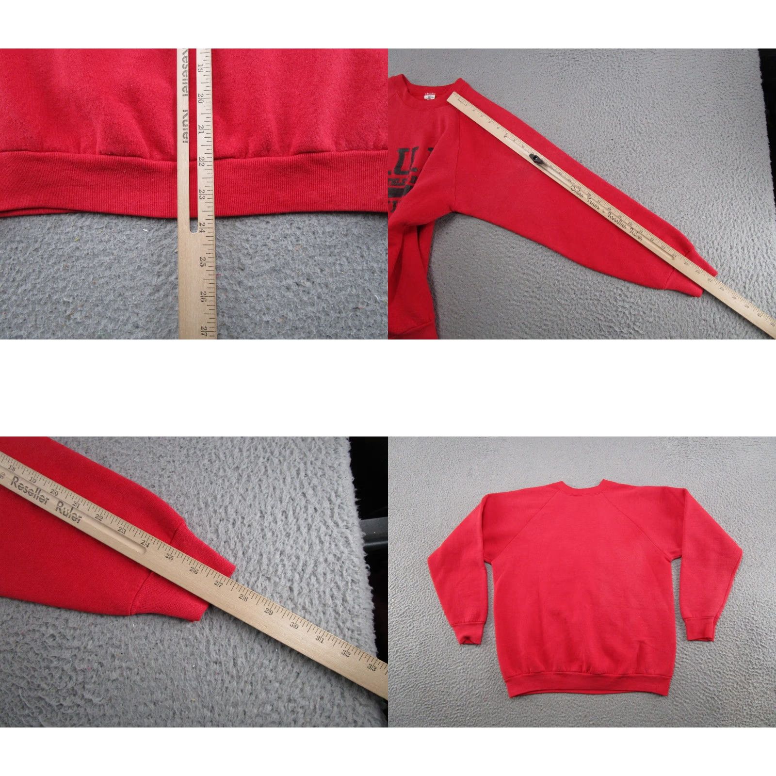Equipment VINTAGE B.U.M Sweatshirt Raglan Long Sleeve Crew Neck 80s 90s Pullover Red Cotton Knit Logo Mens Size L Size US L / EU 52-54 / 3 - 8 Thumbnail