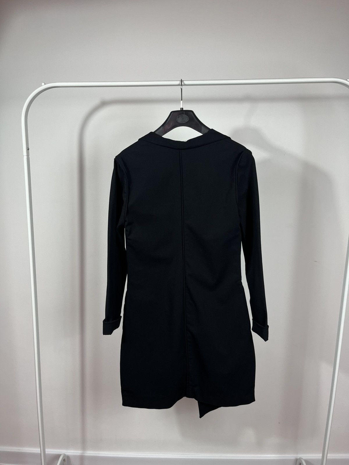 Sarah Pacini Sarah Pacini Black Nylon Long Jacket Cardigan Coat Italy Size XS / US 0-2 / IT 36-38 - 8 Thumbnail
