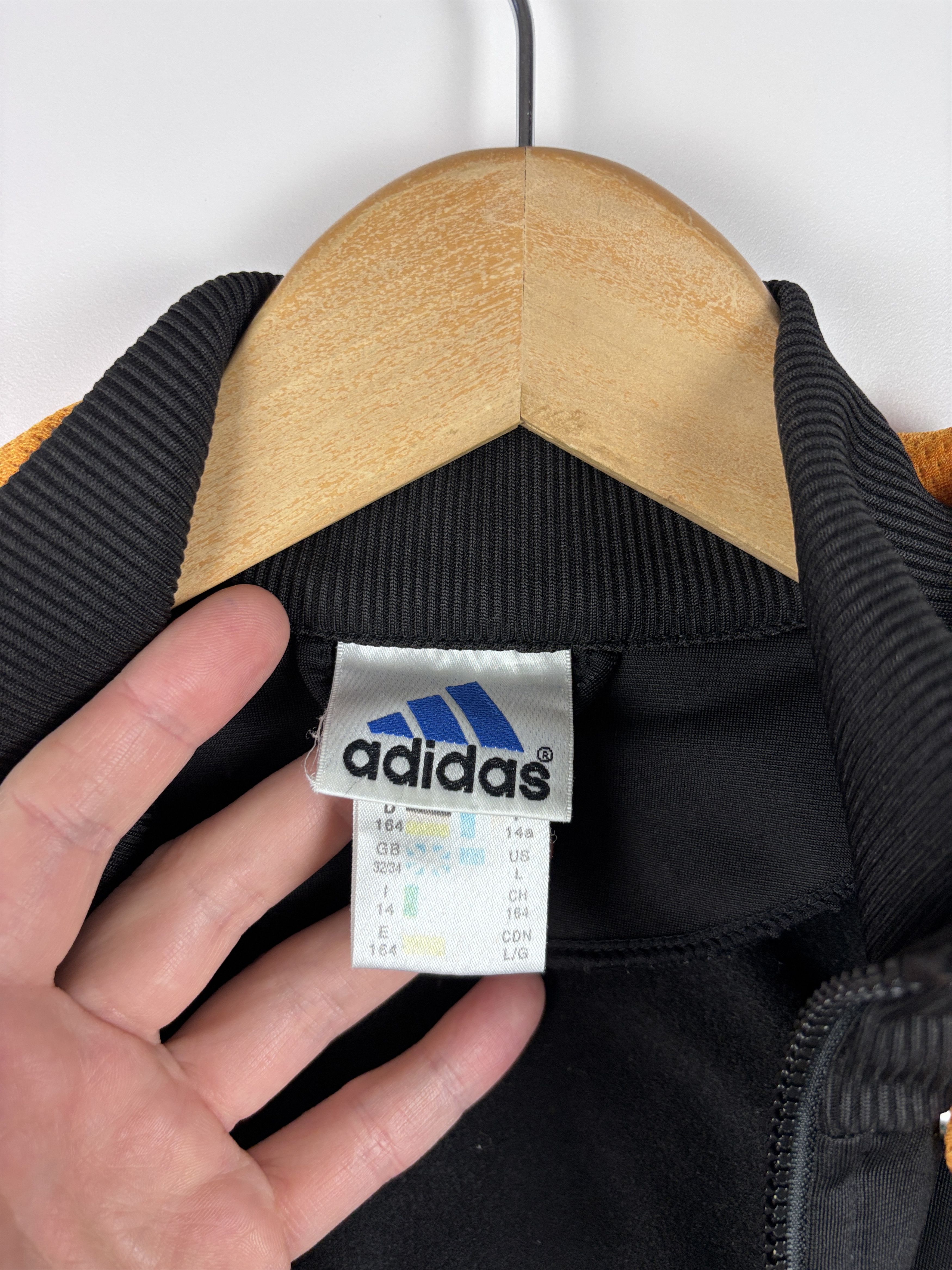 Adidas Vintage Adidas Track Zip Jacket Big Logo Black Orange L Size L / US 10 / IT 46 - 7 Thumbnail
